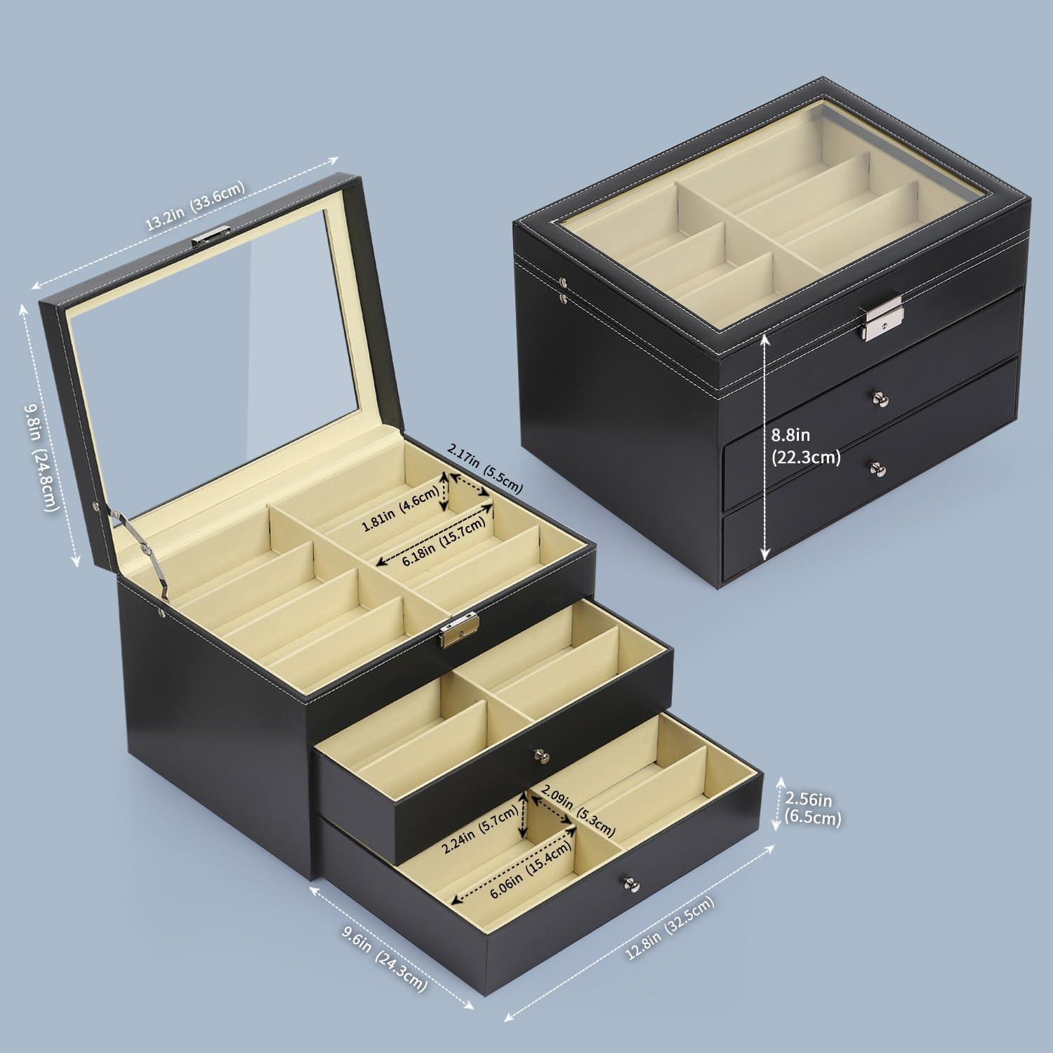 Caja Organizadora de Gafas AUTOARK 24 Compartimentos Negra