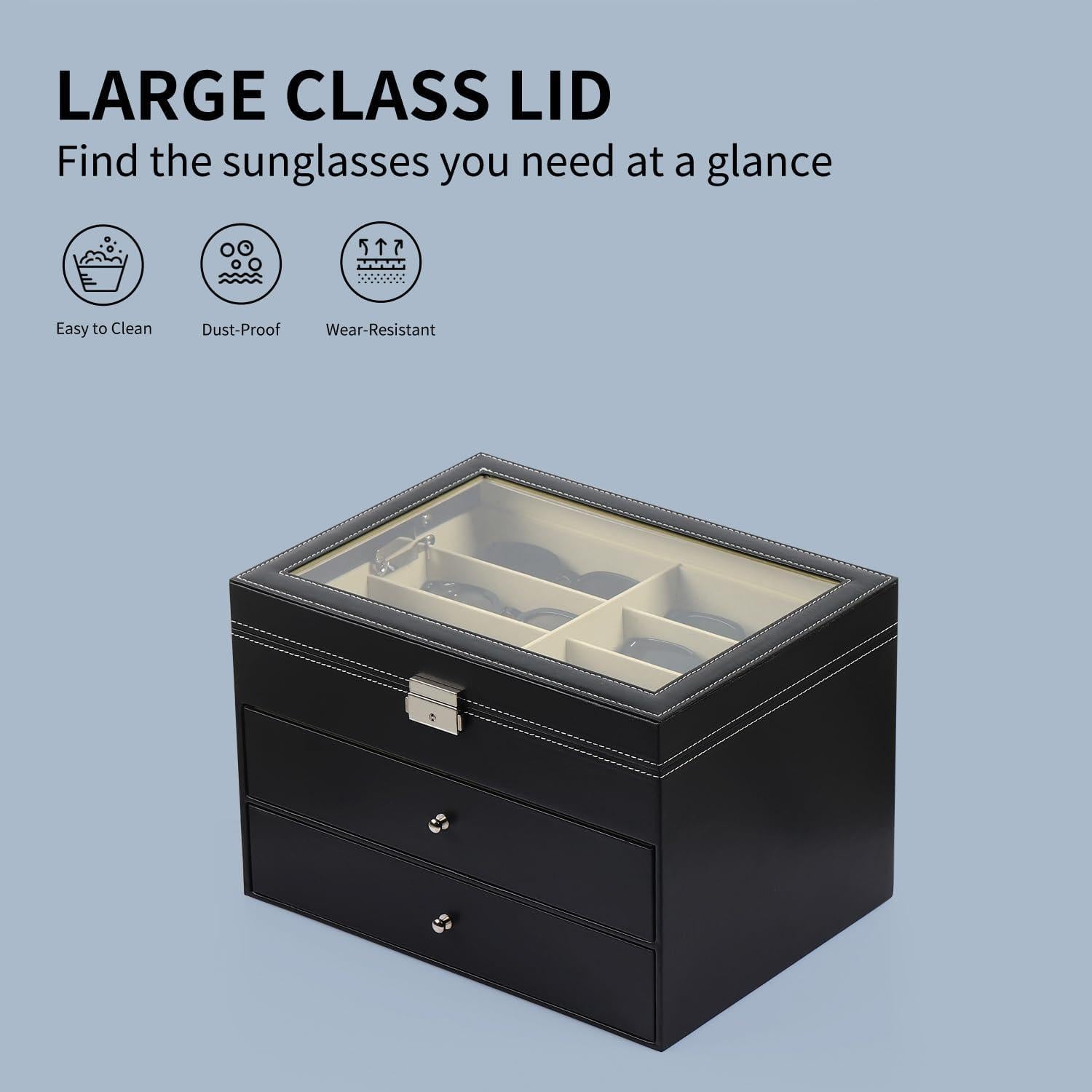 Caja Organizadora de Gafas AUTOARK 24 Compartimentos Negra