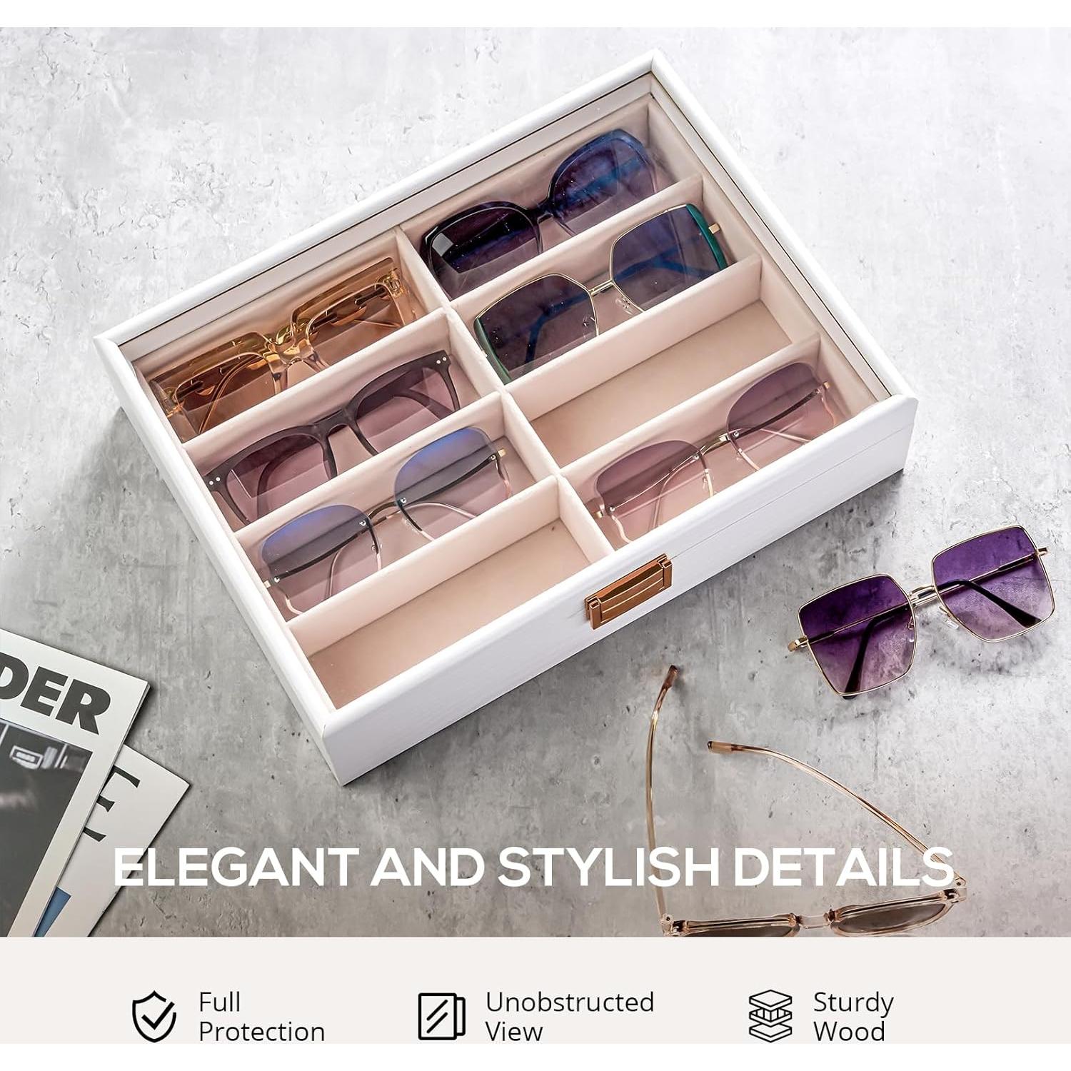 Organizador de Gafas de Sol ProCase Madera 8 Compartimentos