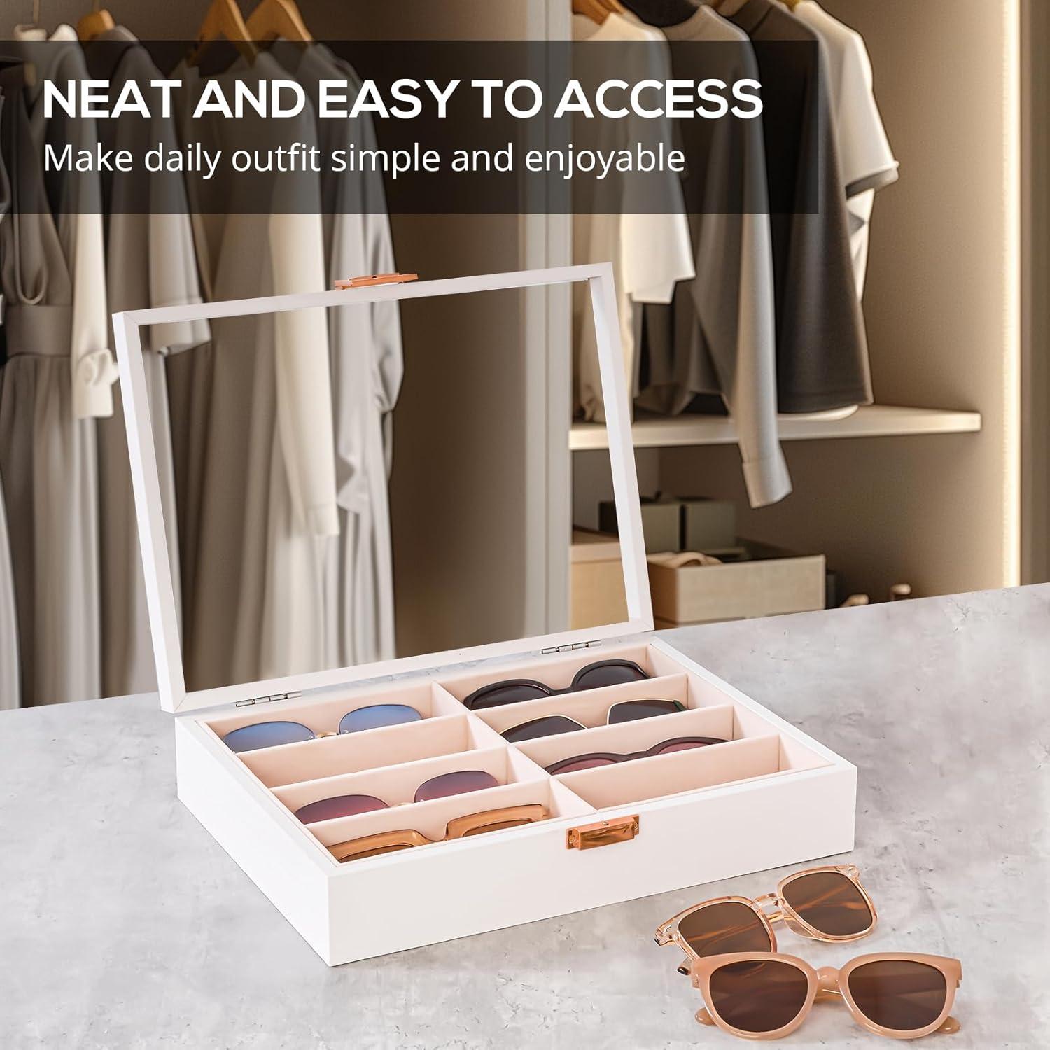 Organizador de Gafas de Sol ProCase Madera 8 Compartimentos