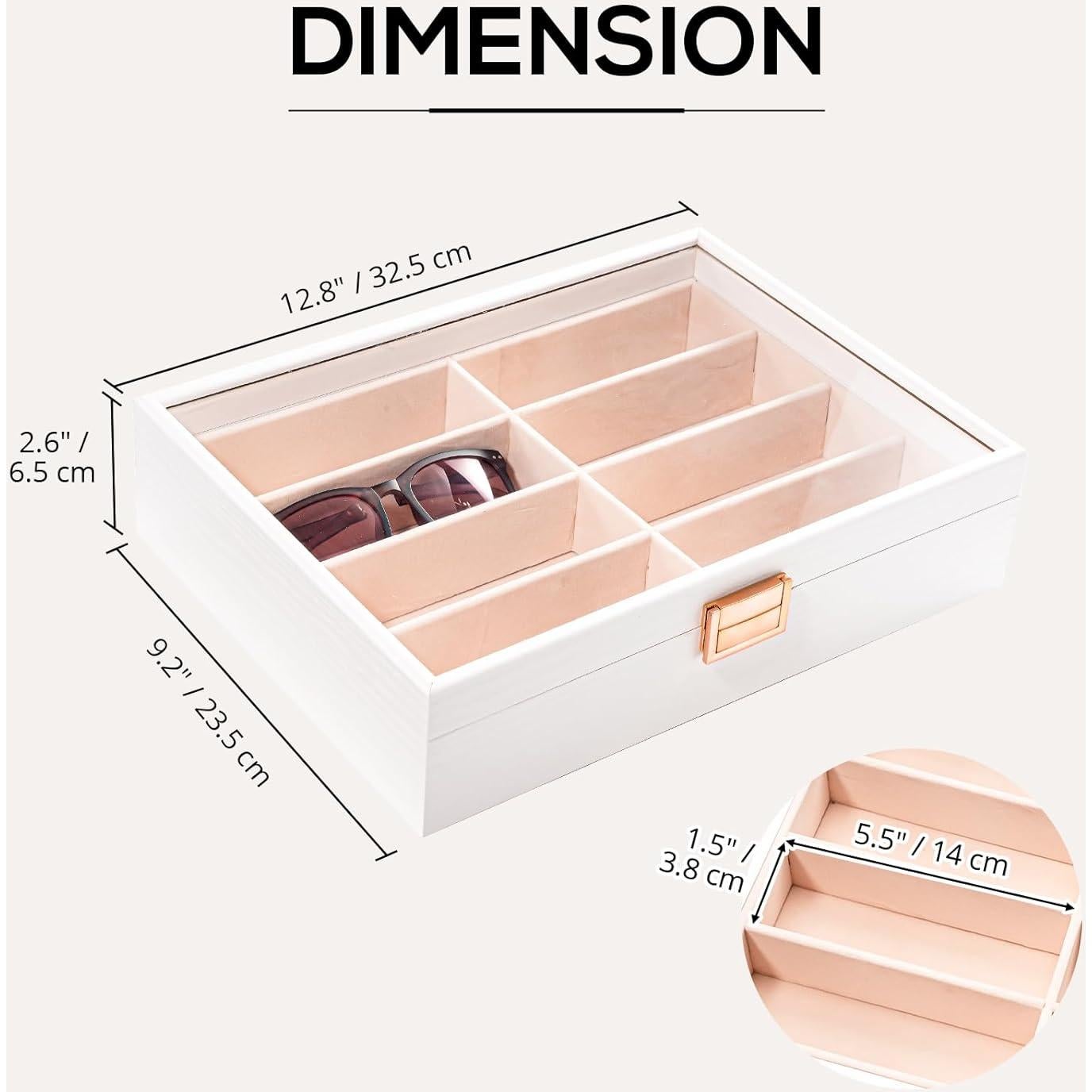 Organizador de Gafas de Sol ProCase Madera 8 Compartimentos