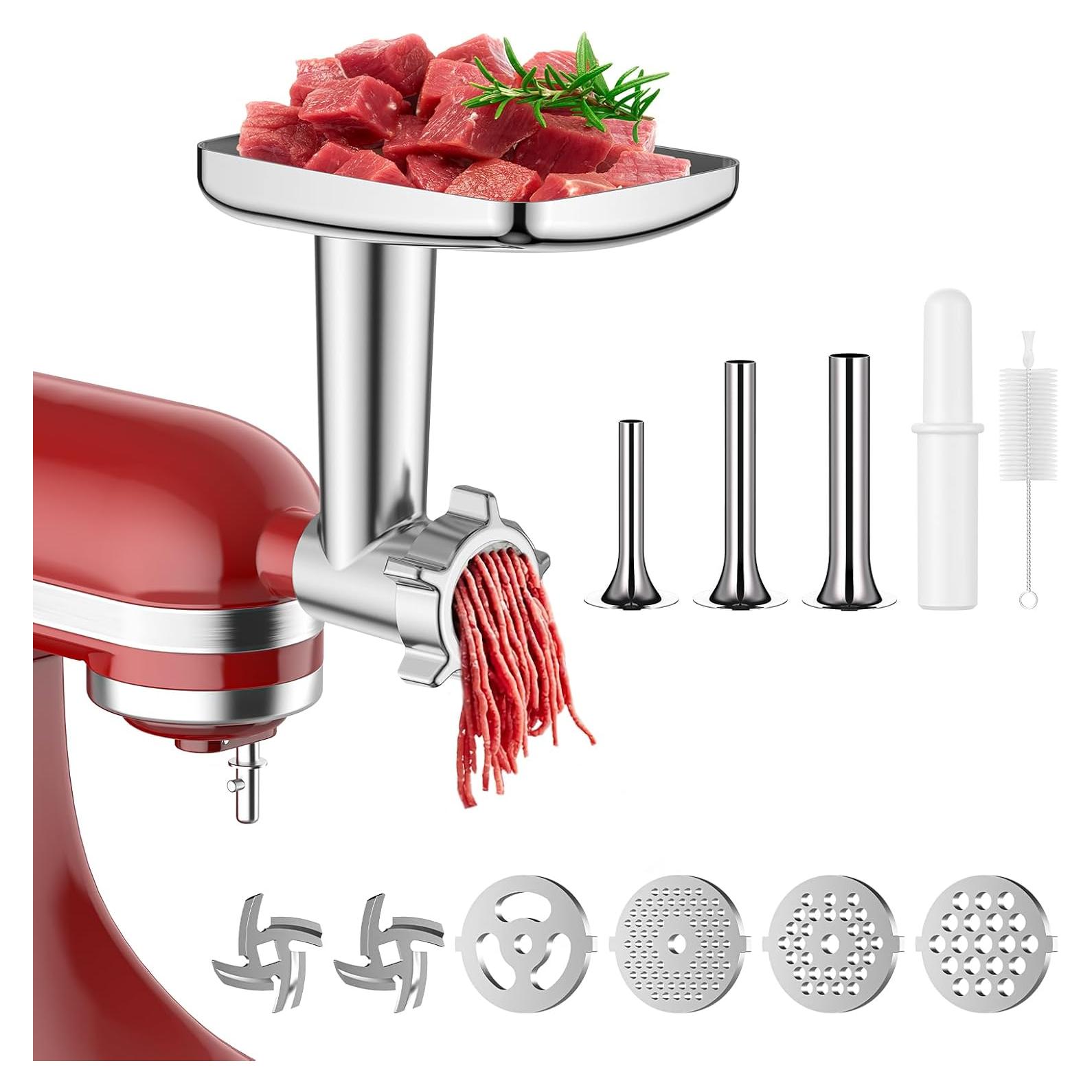 Meat Grinder Attachment for Kitchenaid Stand Mixer, Meat Grinder for KitchenAid, including 3 Sausage Stuffer Accessory, for Kitchen Aid Stand Mixer Easy to Use and Clean