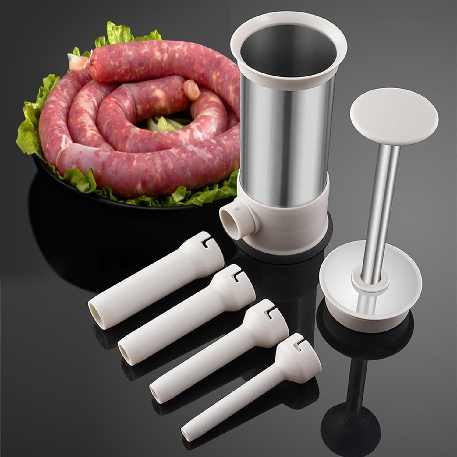 Rellenador de Salchichas Manual Yangjiang 2.2 kg con 4 Boquillas