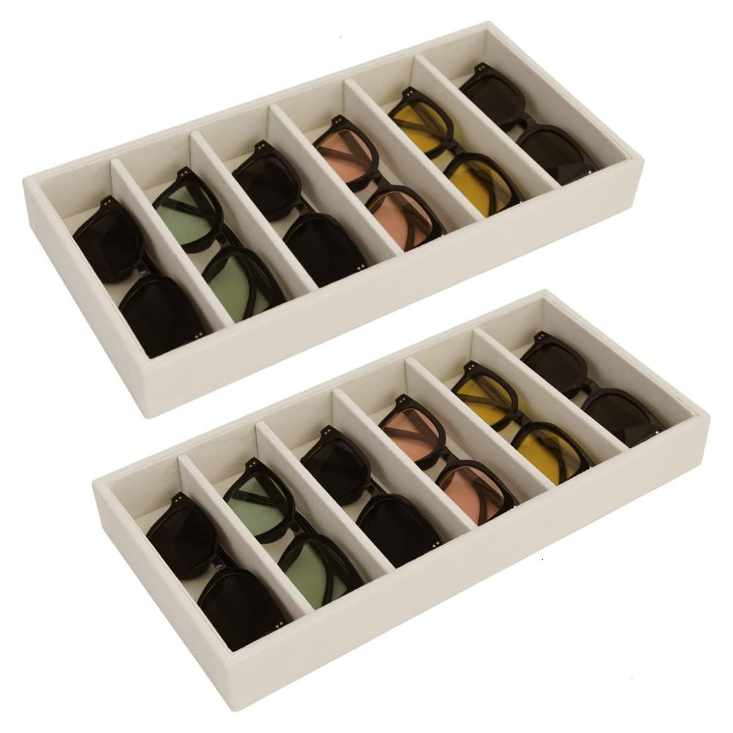 Organizador de Gafas JETEHO Terciopelo 6 Compartimentos