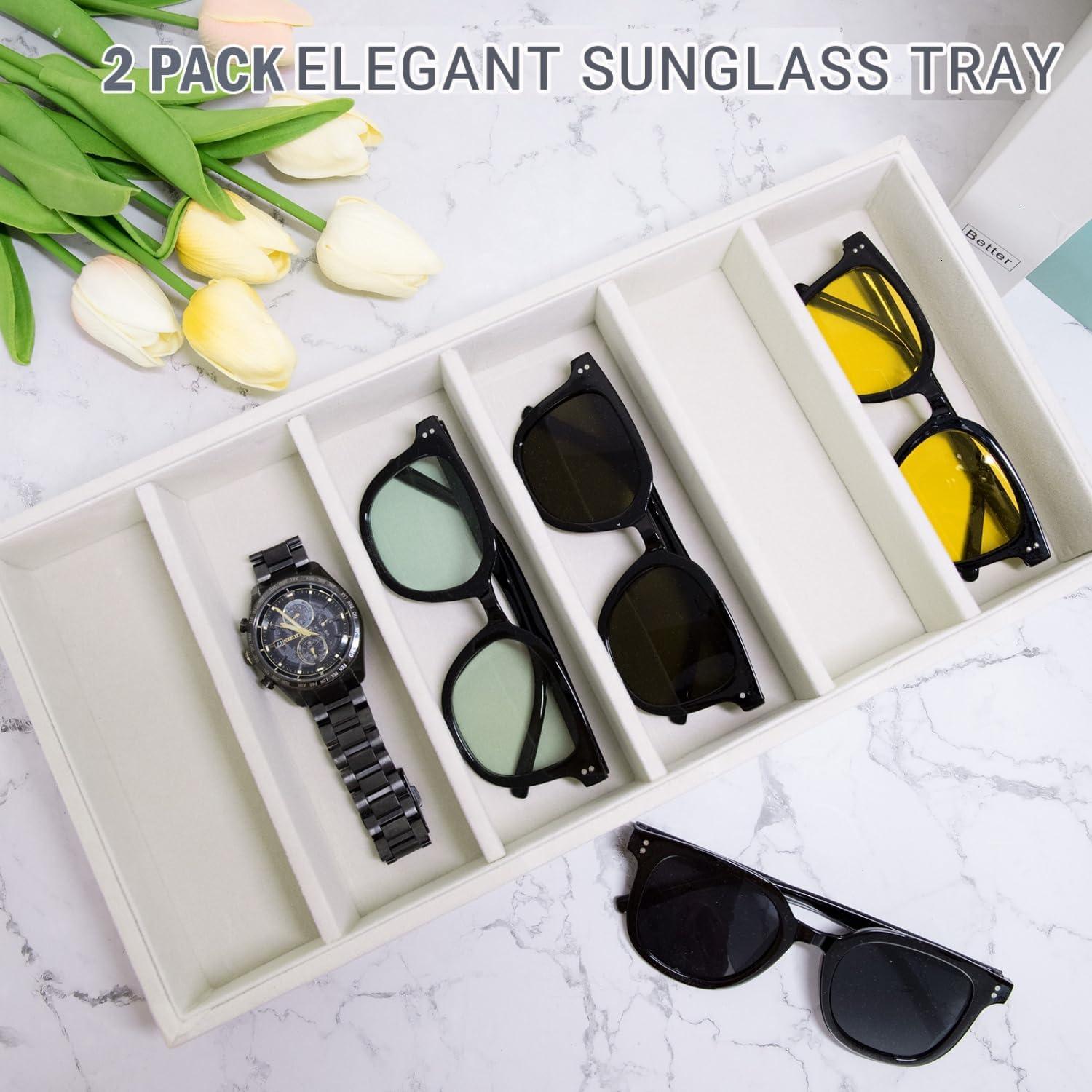 Organizador de Gafas JETEHO Terciopelo 6 Compartimentos