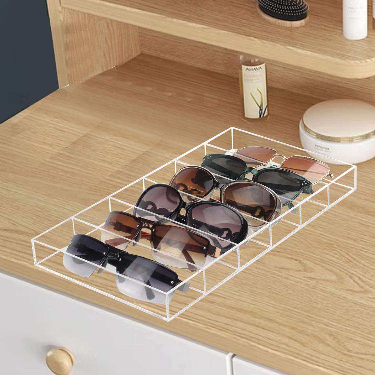 Organizador de Gafas Acrílico Weiai 2 Paquetes 6 Compartimentos