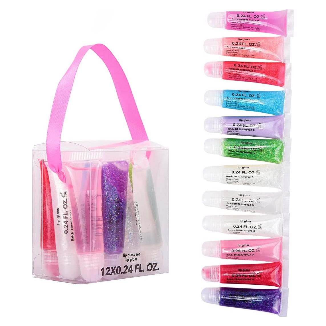 Set de Brillo Labial M&U con Estuche - 12 Piezas Sabores