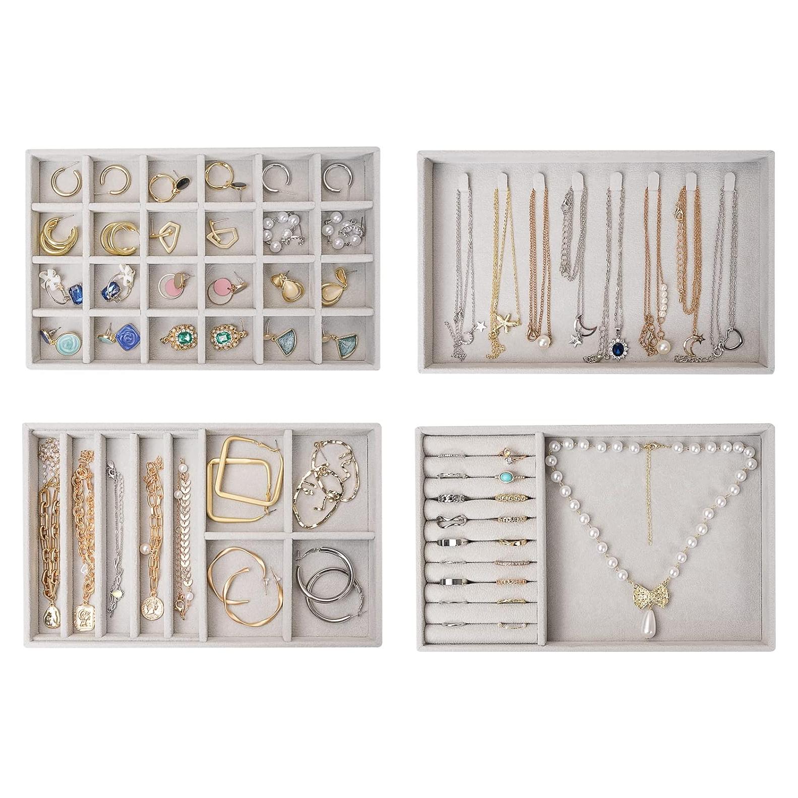 ProCase Organizador de Joyería Apilable 4 Capas Gris