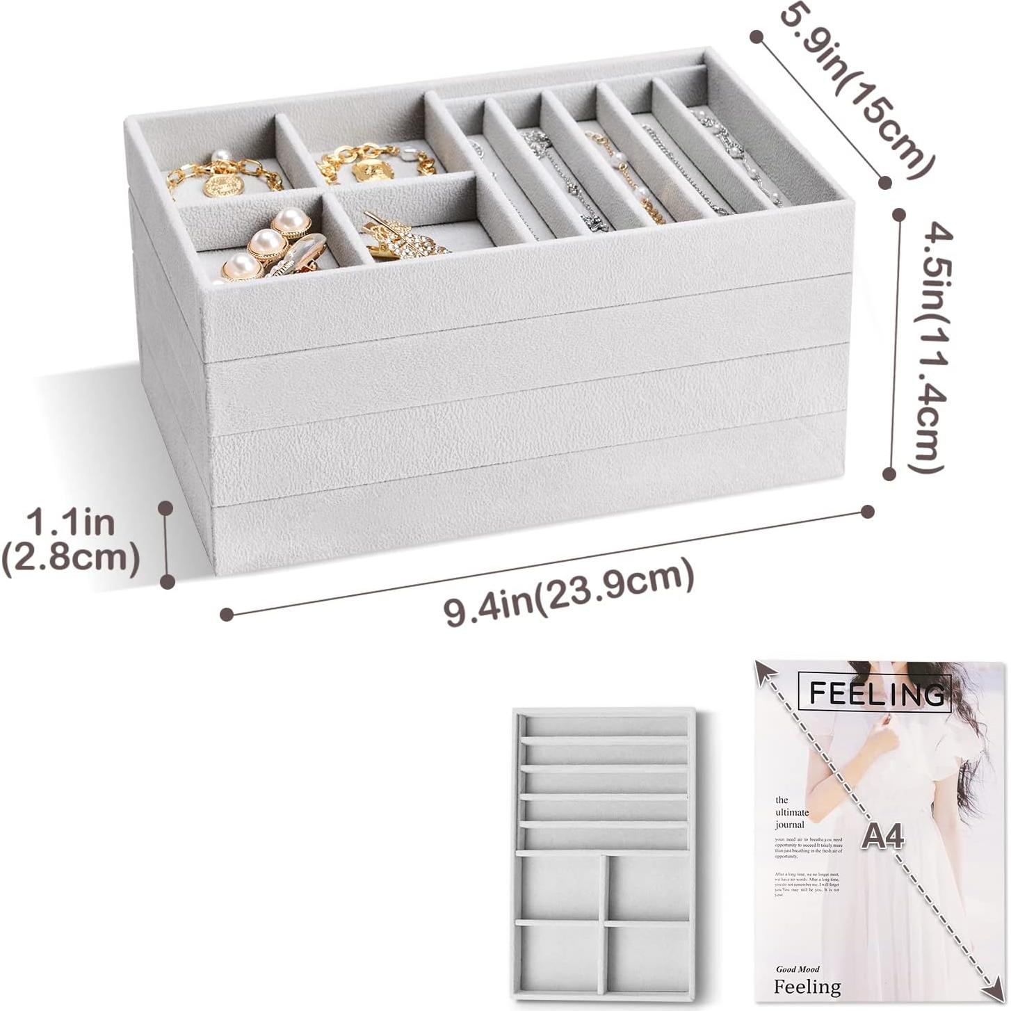 ProCase Organizador de Joyería Apilable 4 Capas Gris