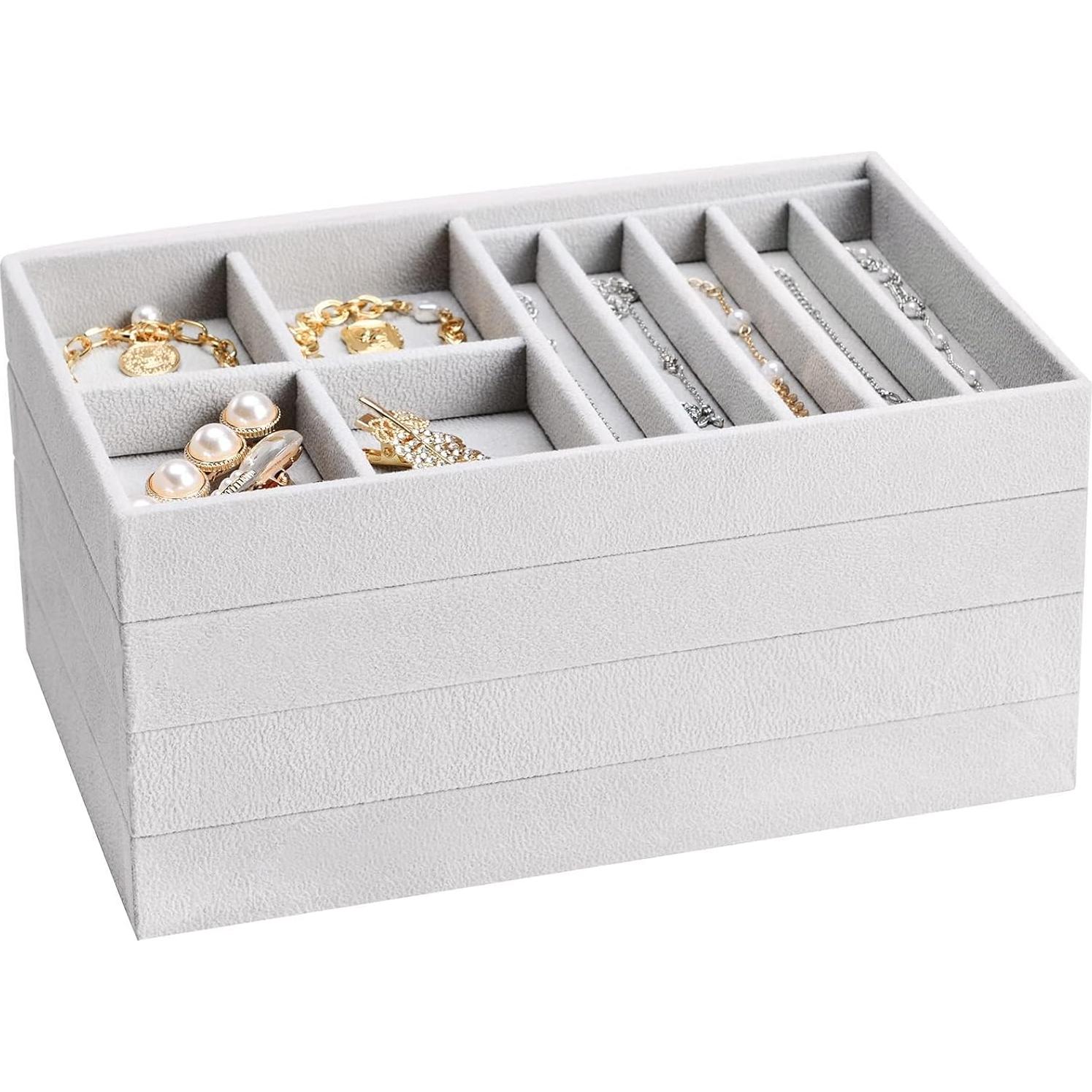 ProCase Organizador de Joyería Apilable 4 Capas Gris