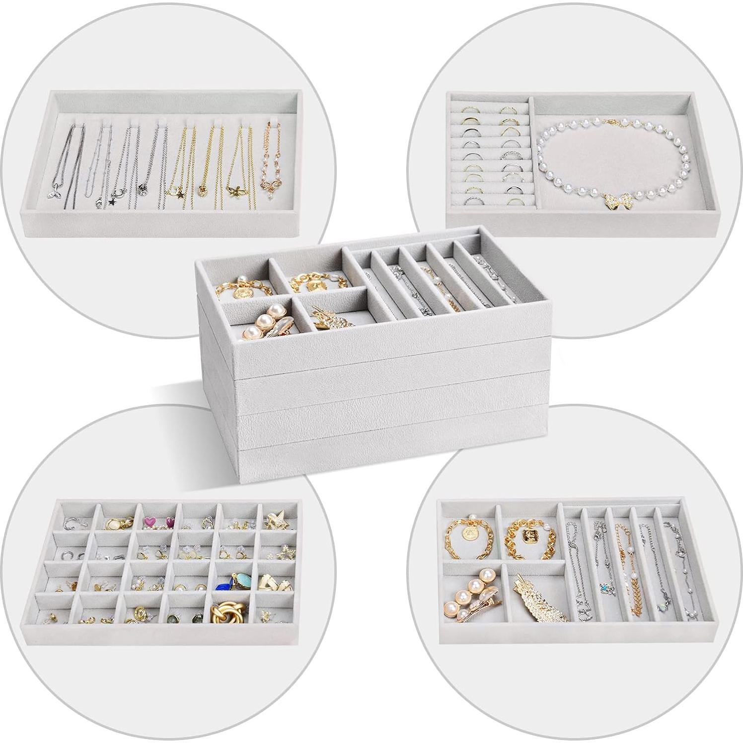 ProCase Organizador de Joyería Apilable 4 Capas Gris