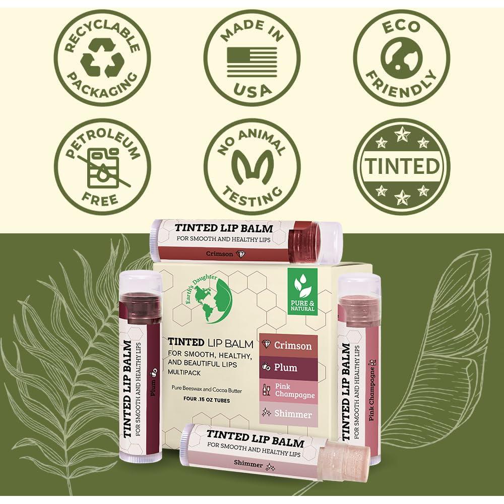 Bálsamo Labial Tinte Earth's Daughter 4 Colores Orgánicos