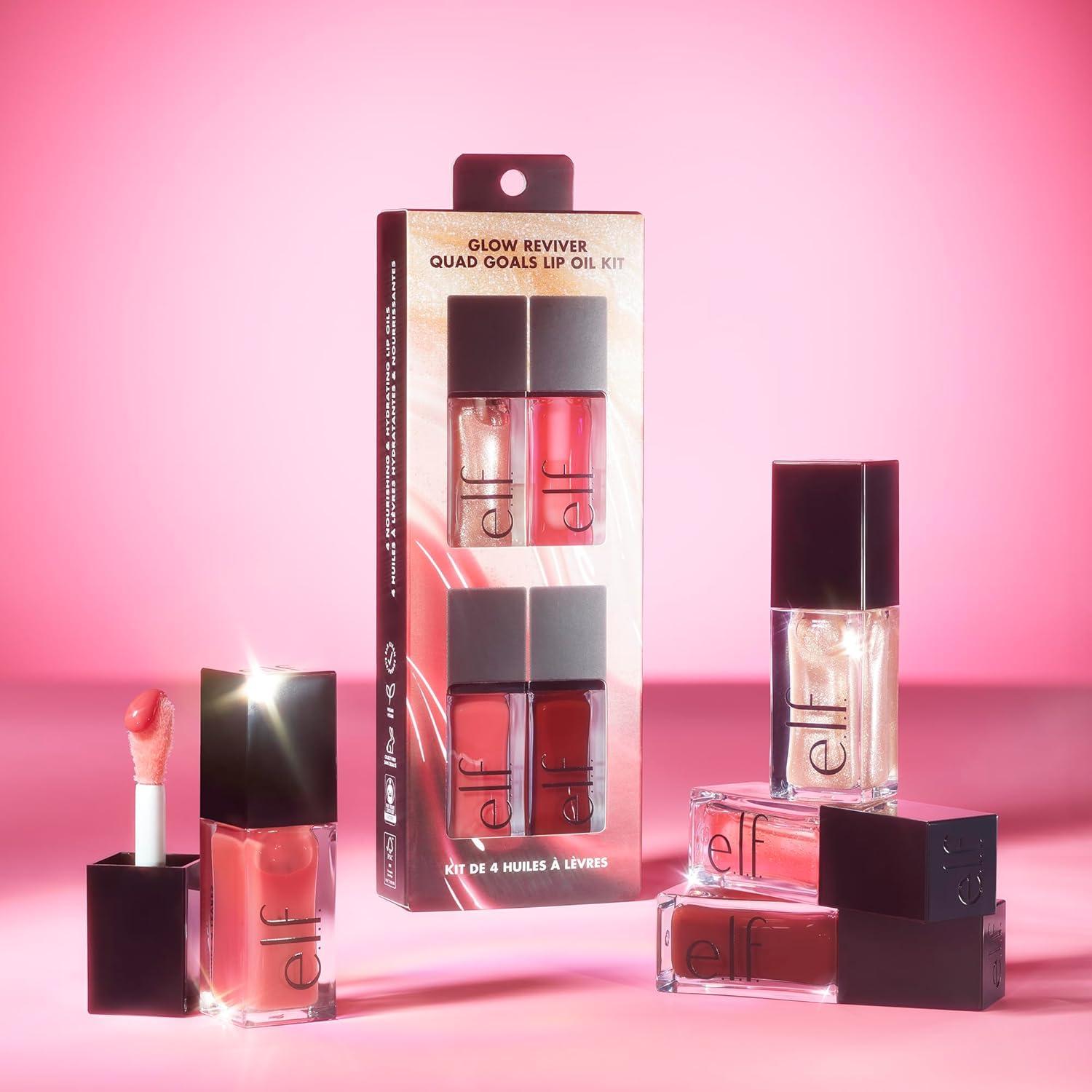 Kit de Aceite Labial e.l.f. Glow Reviver 4 Piezas 7.39 ml