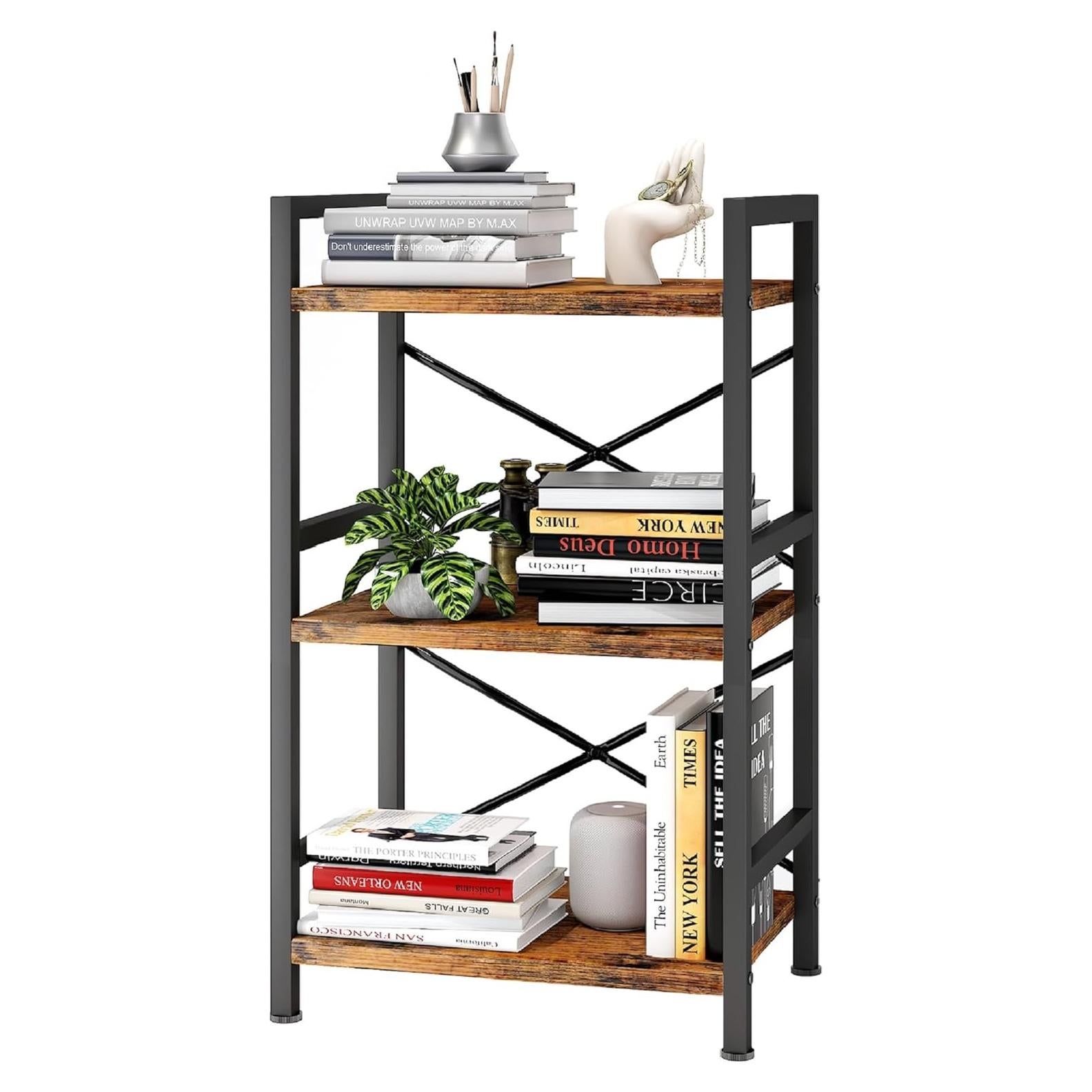 Estantería industrial Homeiju 3 niveles metal rústica 4,99 kg