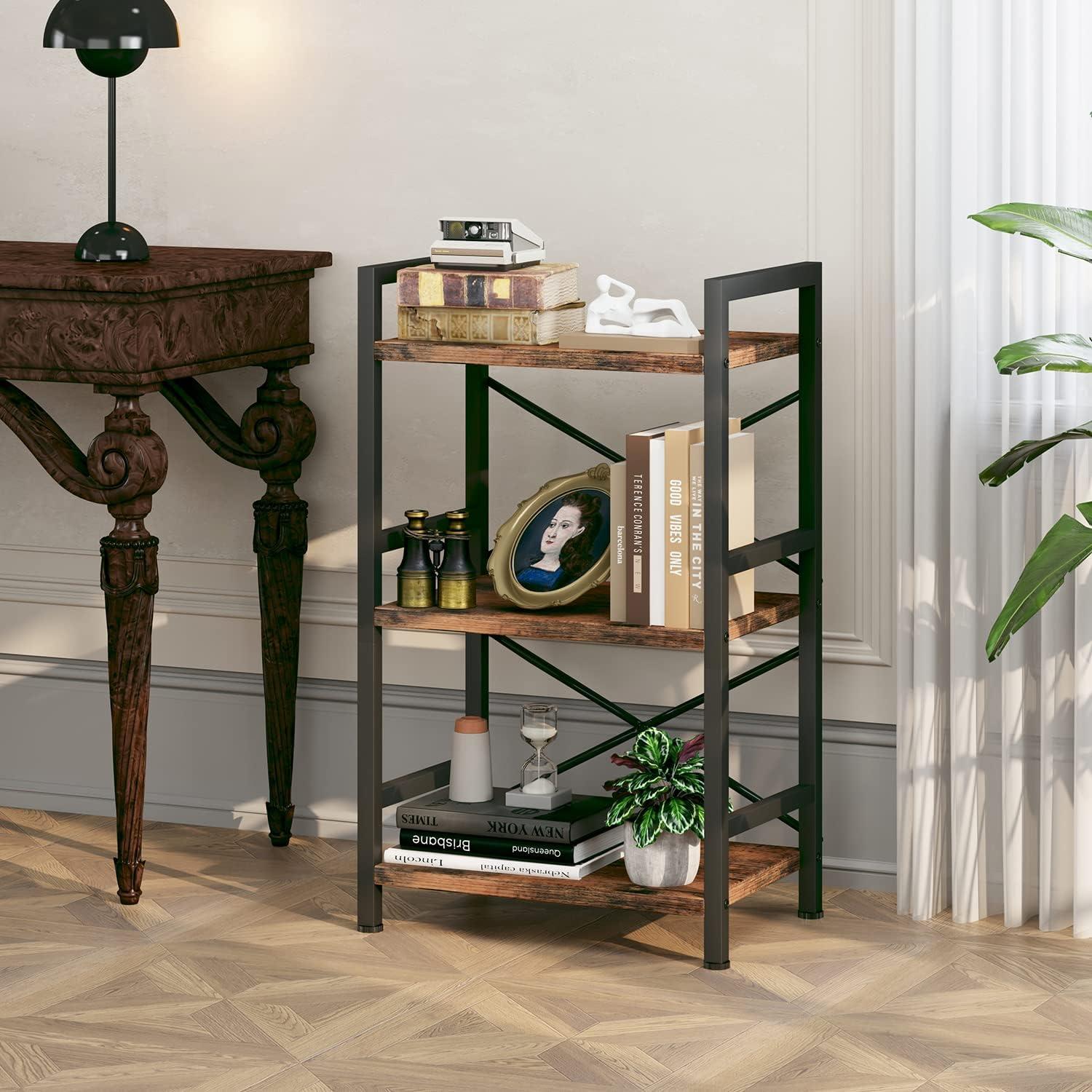 Estantería industrial Homeiju 3 niveles metal rústica 4,99 kg