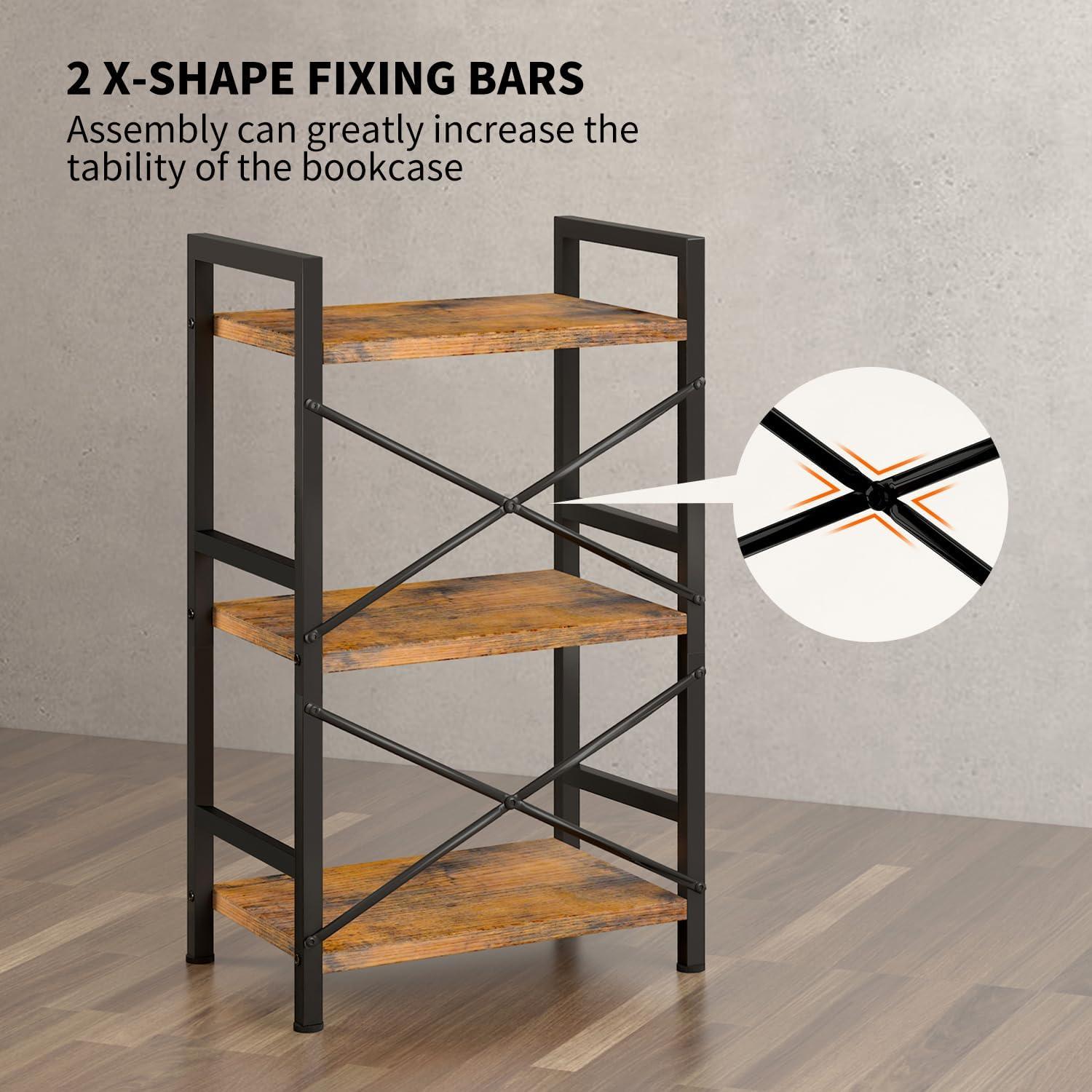 Estantería industrial Homeiju 3 niveles metal rústica 4,99 kg