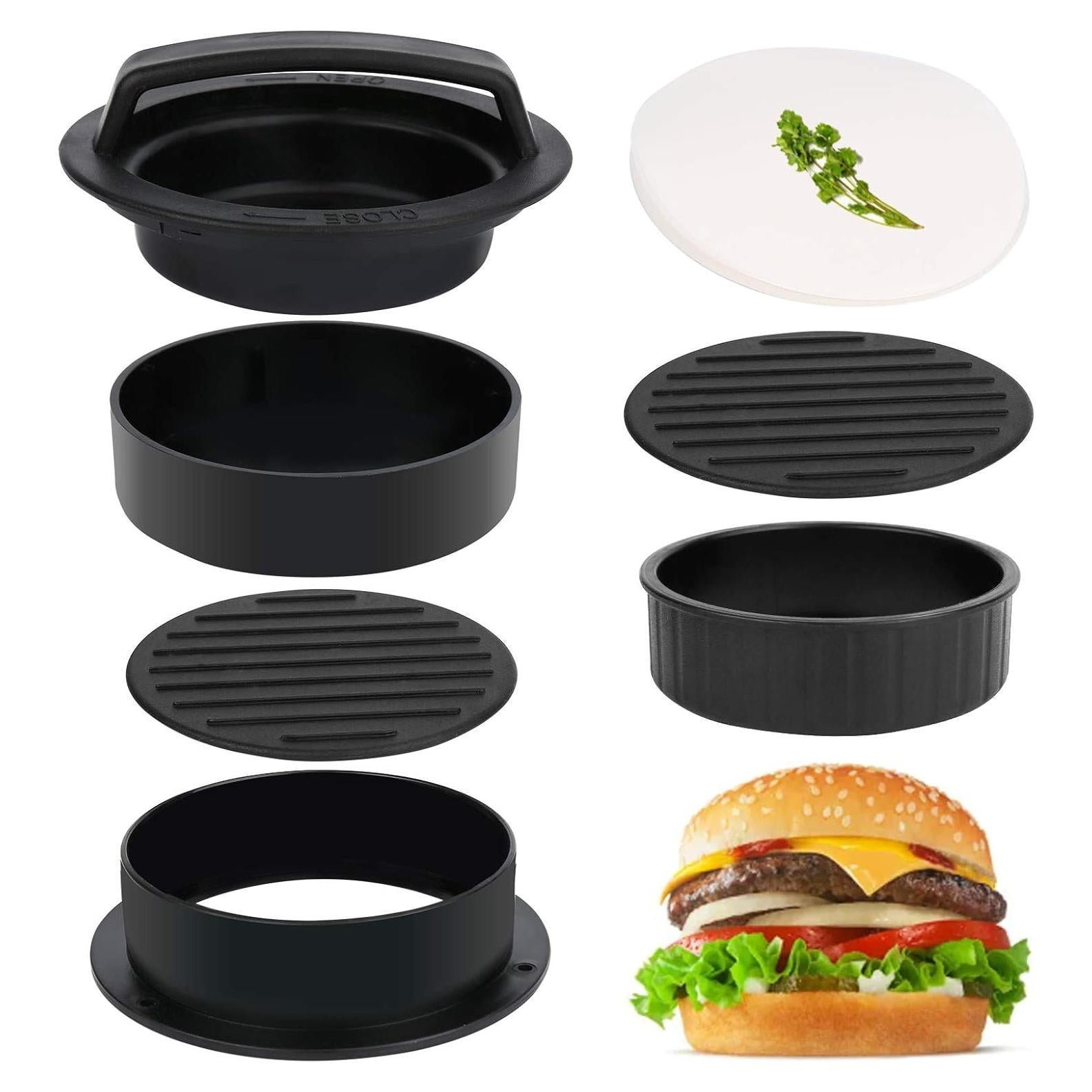 Kit de Moldes para Hamburguesas Rellenas HAHAYOO 3 en 1