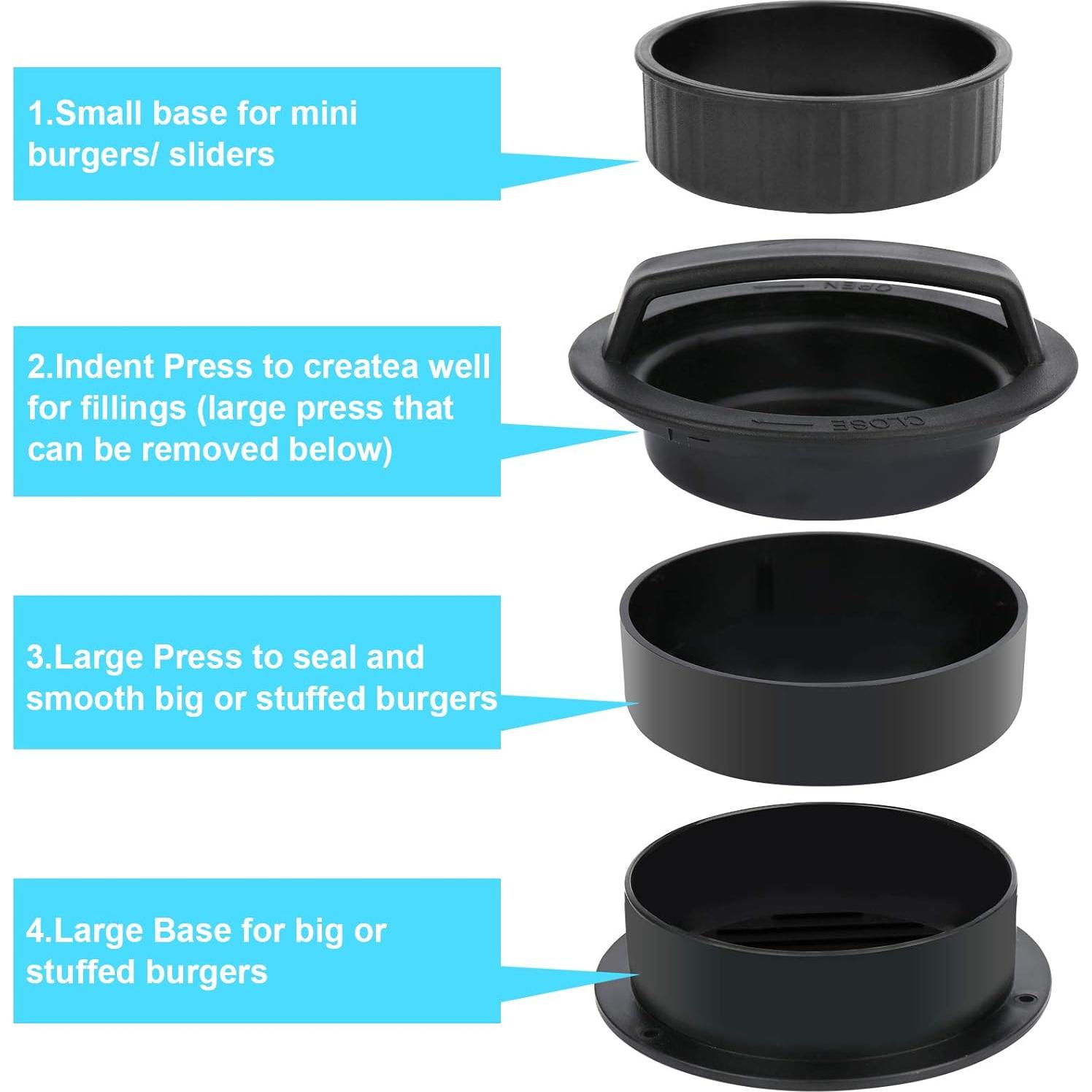 Kit de Moldes para Hamburguesas Rellenas HAHAYOO 3 en 1