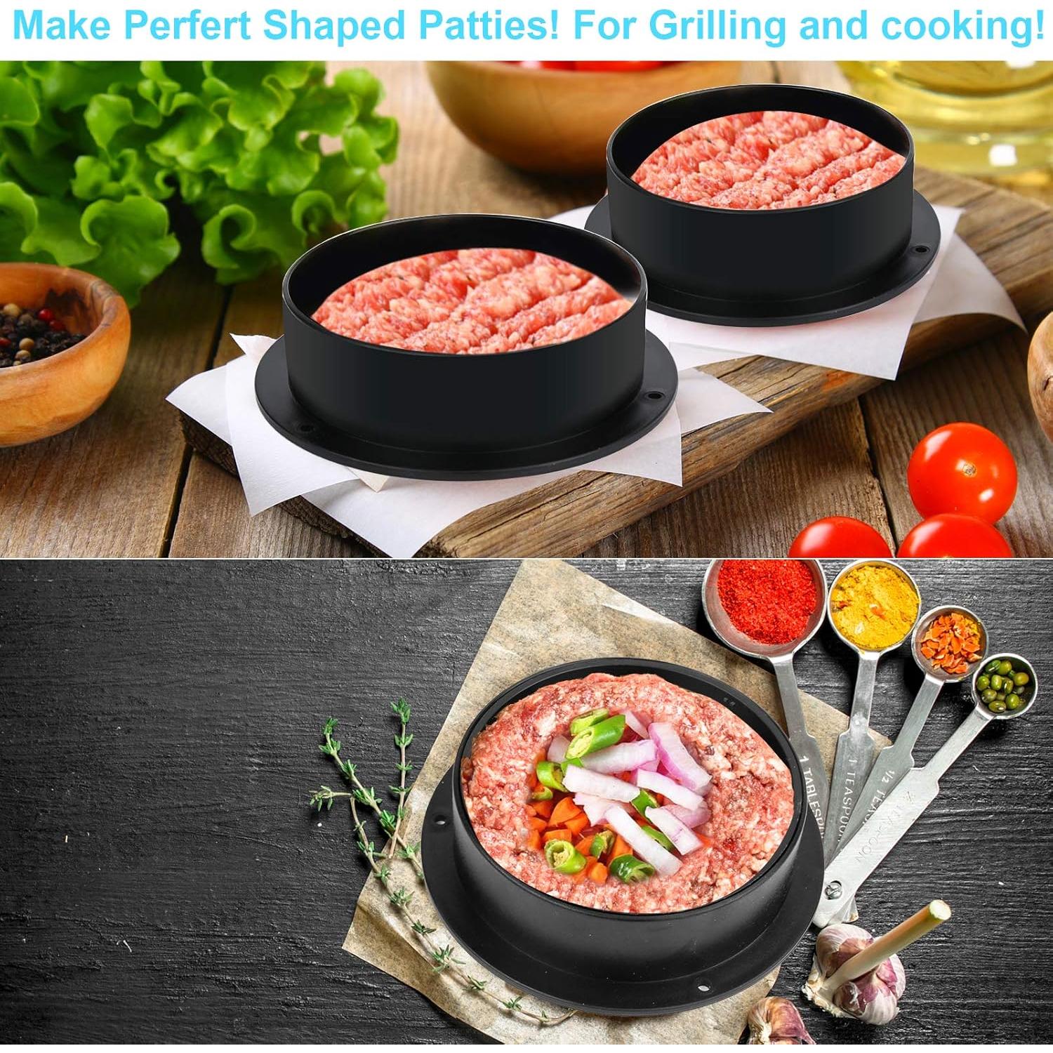 Kit de Moldes para Hamburguesas Rellenas HAHAYOO 3 en 1