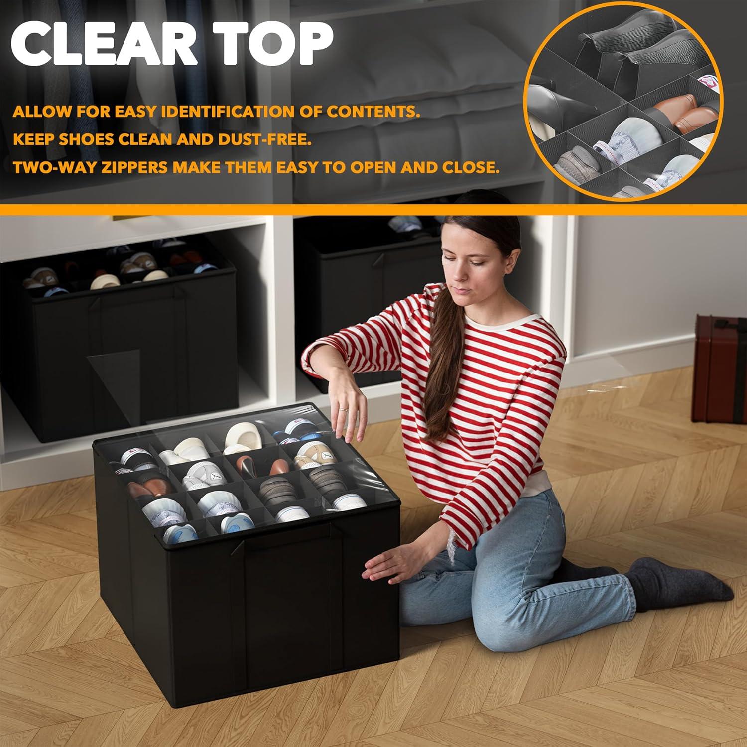 Organizador de Zapatos SpaceAid Plegable 32 Compartimentos Negro