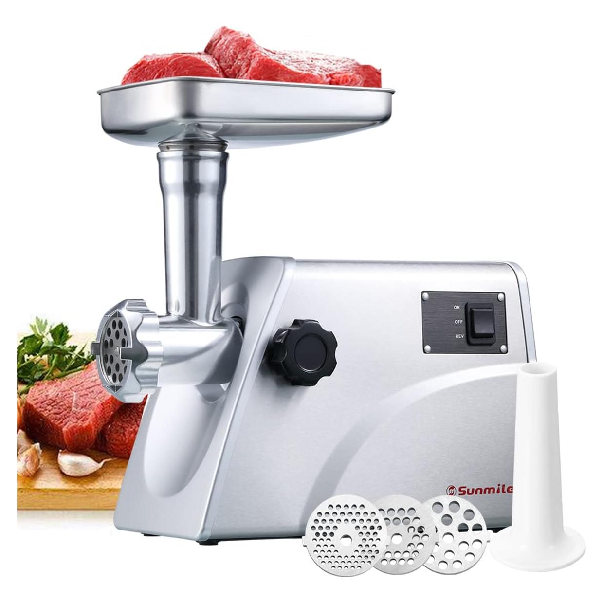 Picadora de Carne Eléctrica Sunmile SM-G33 - 800W Acero Inoxidable