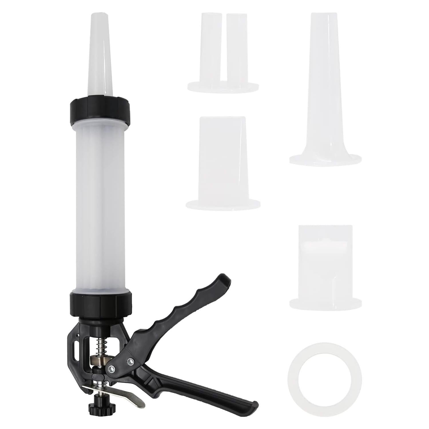 Sausage Stuffer Homemade Sausage Filling Tool Manual Meat Filling Machine Hand Salami Maker with Stuffing Tubes Filling Nozzles