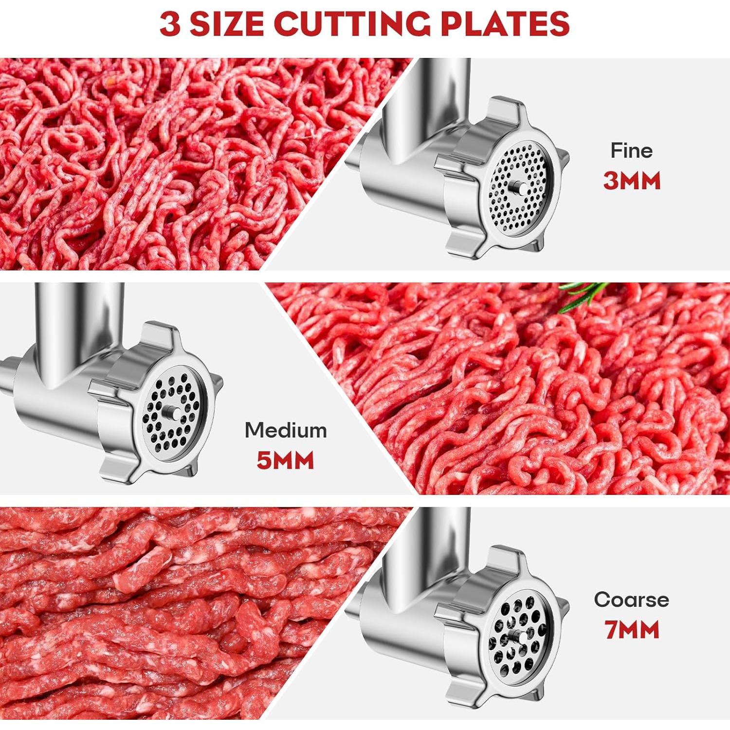 Picadora de Carne y Rallador de Queso Cofun para Batidora Kitchenaid