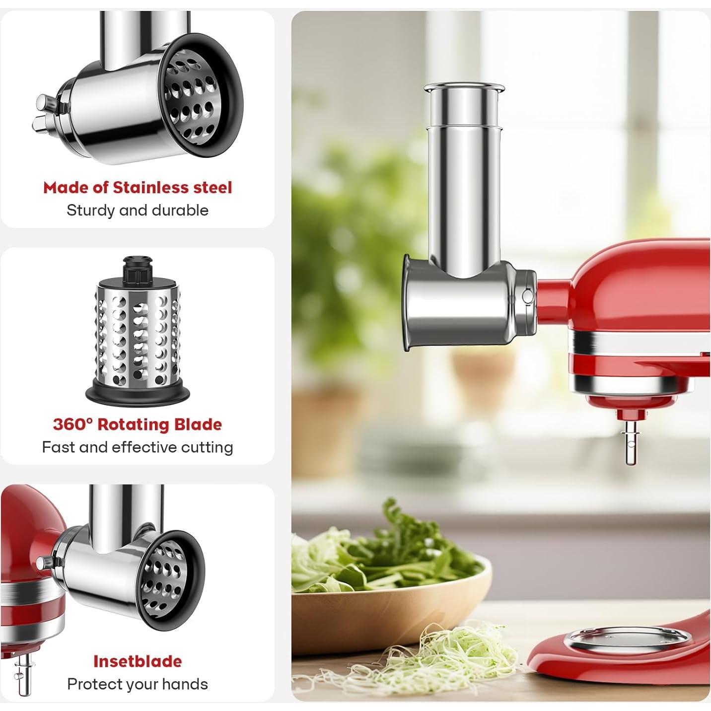 Picadora de Carne y Rallador de Queso Cofun para Batidora Kitchenaid