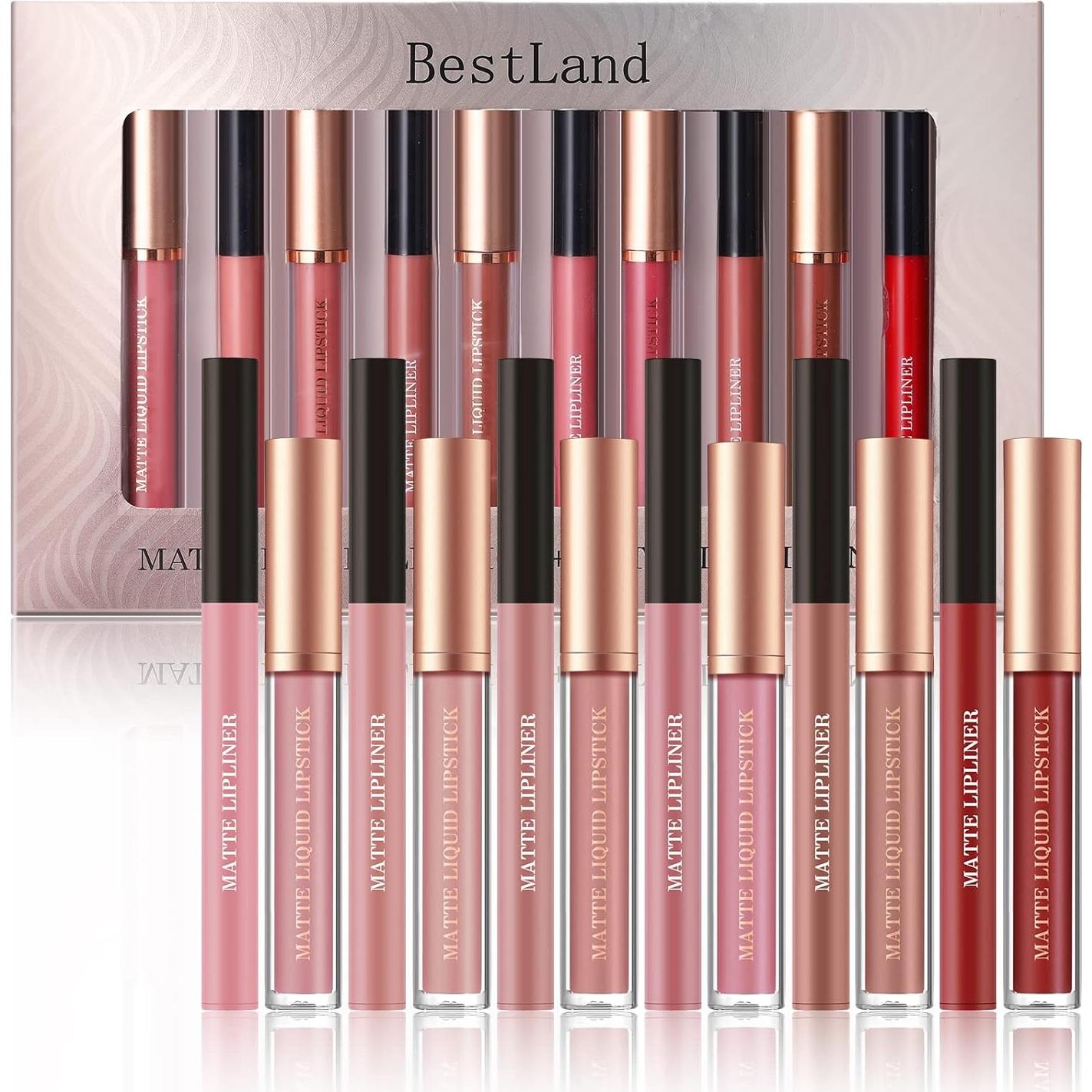 Set de 12 lápices labiales líquidos mate BestLand