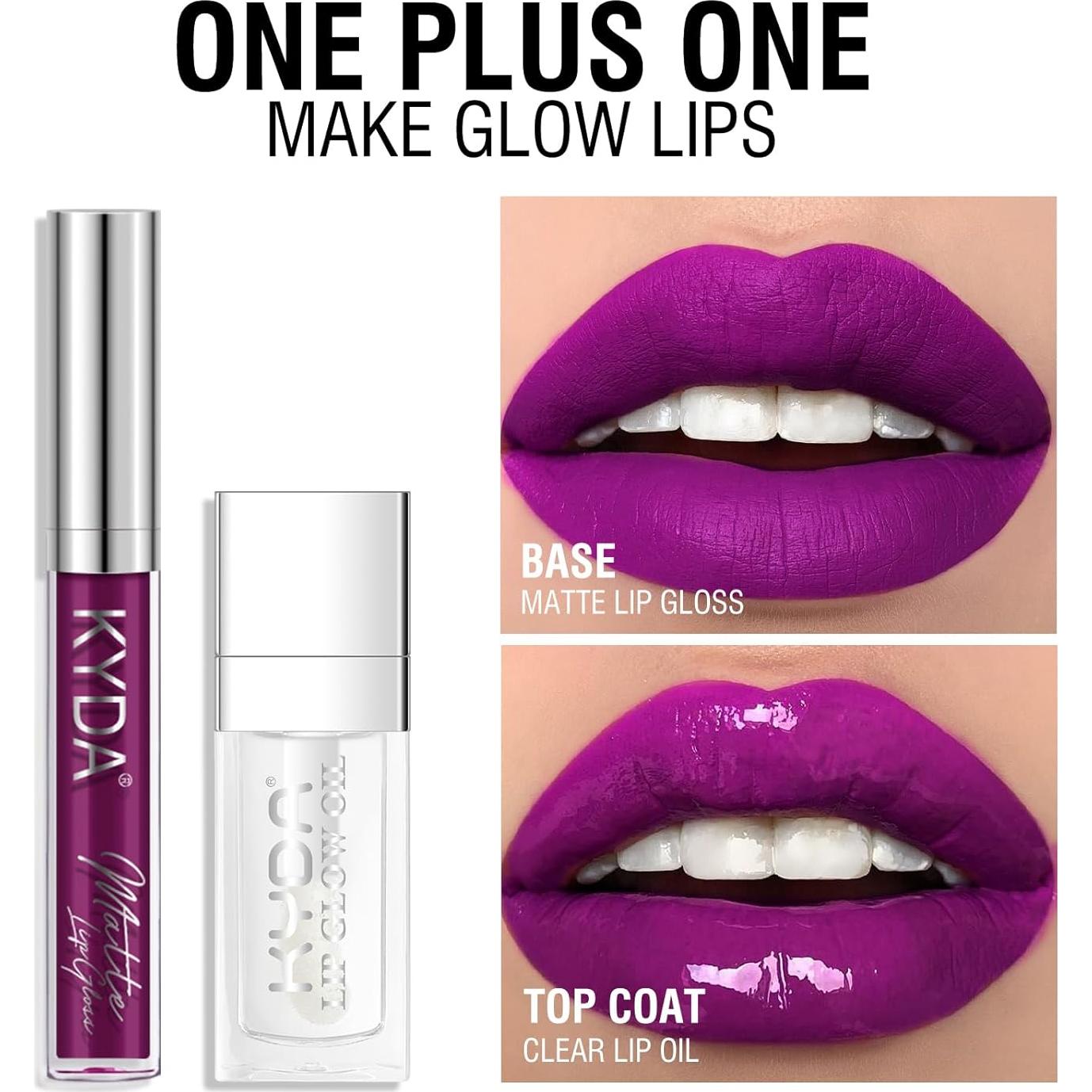 Set de 10 Pintalabios Mate y Brillo KYDA - Alta Pigmentación