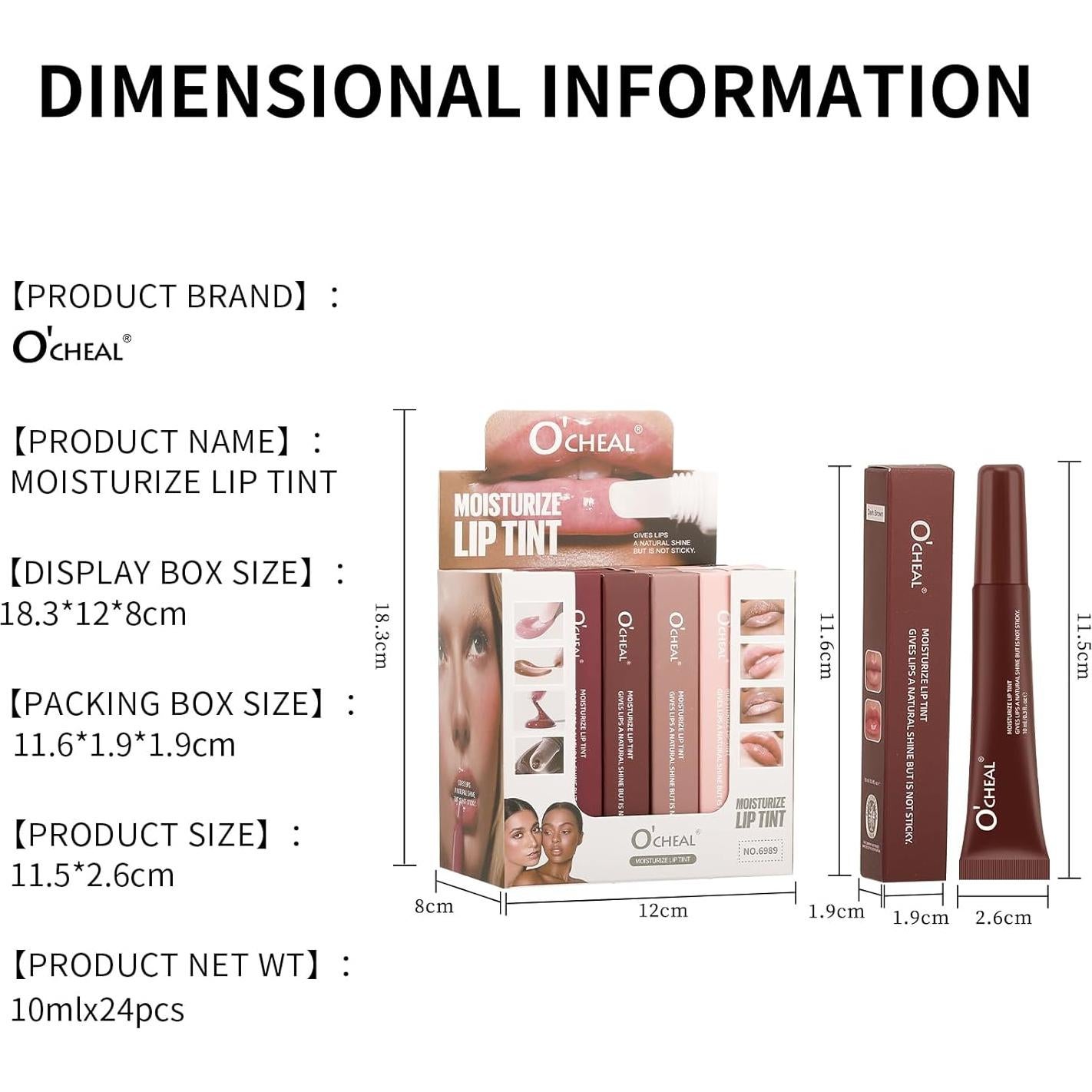 Mascarilla Hidratante Labial O'CHEAL Gel Color 02 Marrón Claro