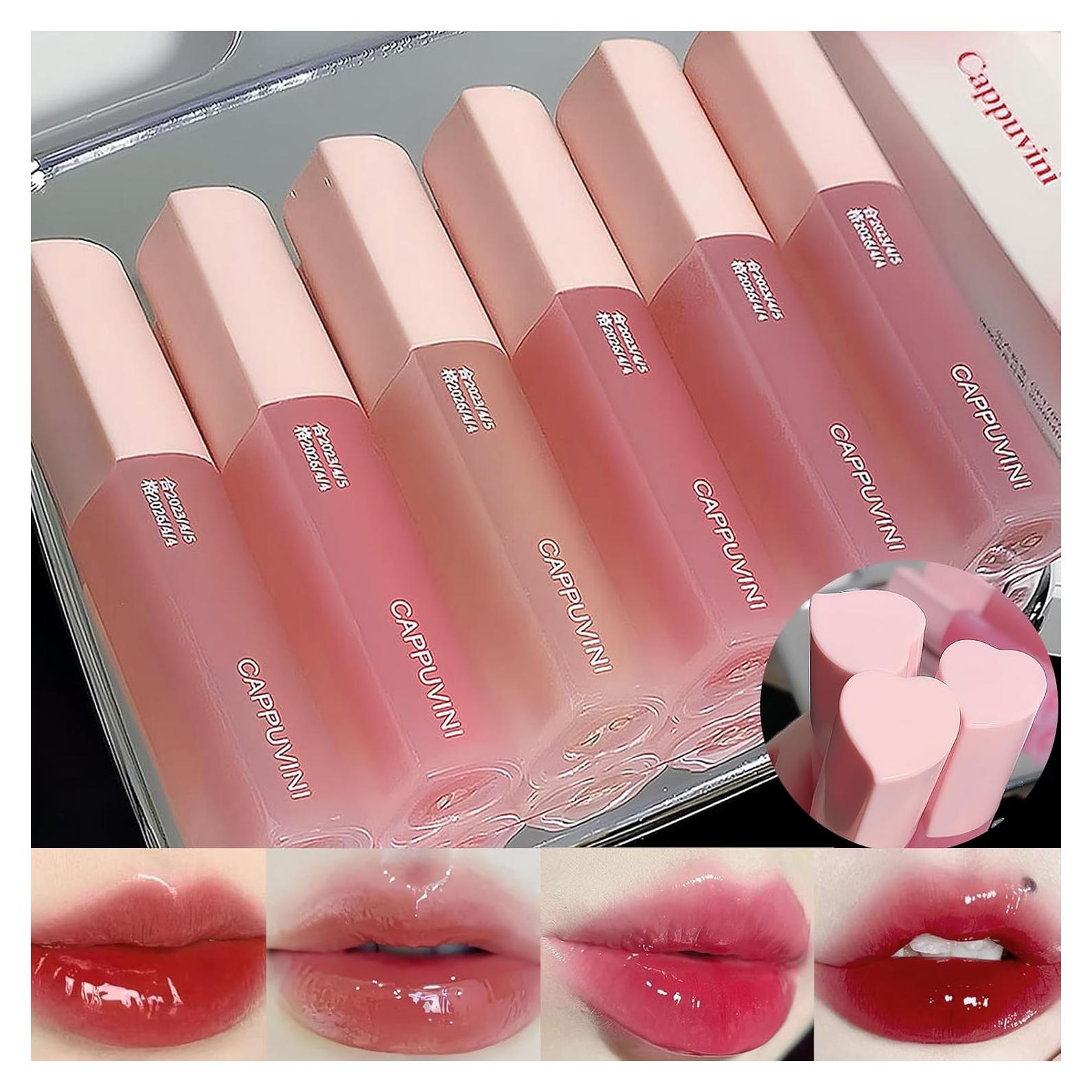 Juego de 6 Brillos Labiales Tintados LuckNest - Hidratación y Color