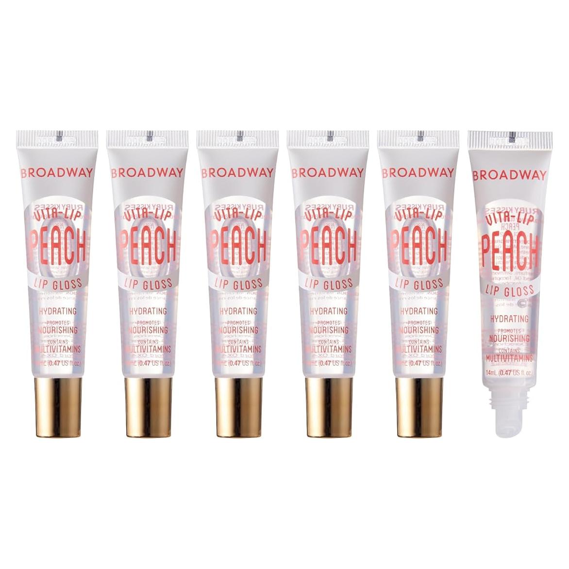 Brillo Labial Ruby Kisses Vita-Lip Durazno 6 Piezas