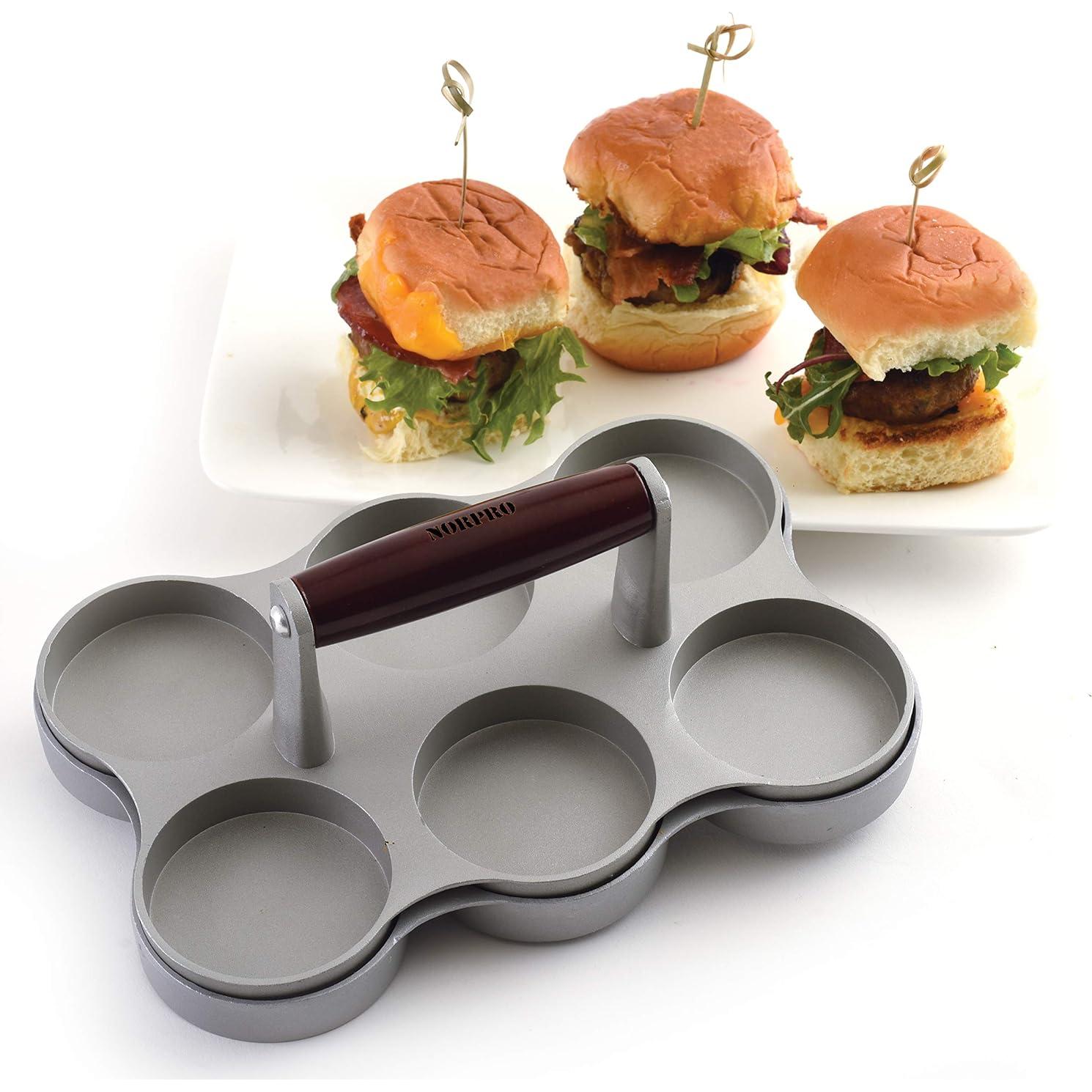Prensa para Hamburguesas Mini Norpro 6 Piezas Aluminio