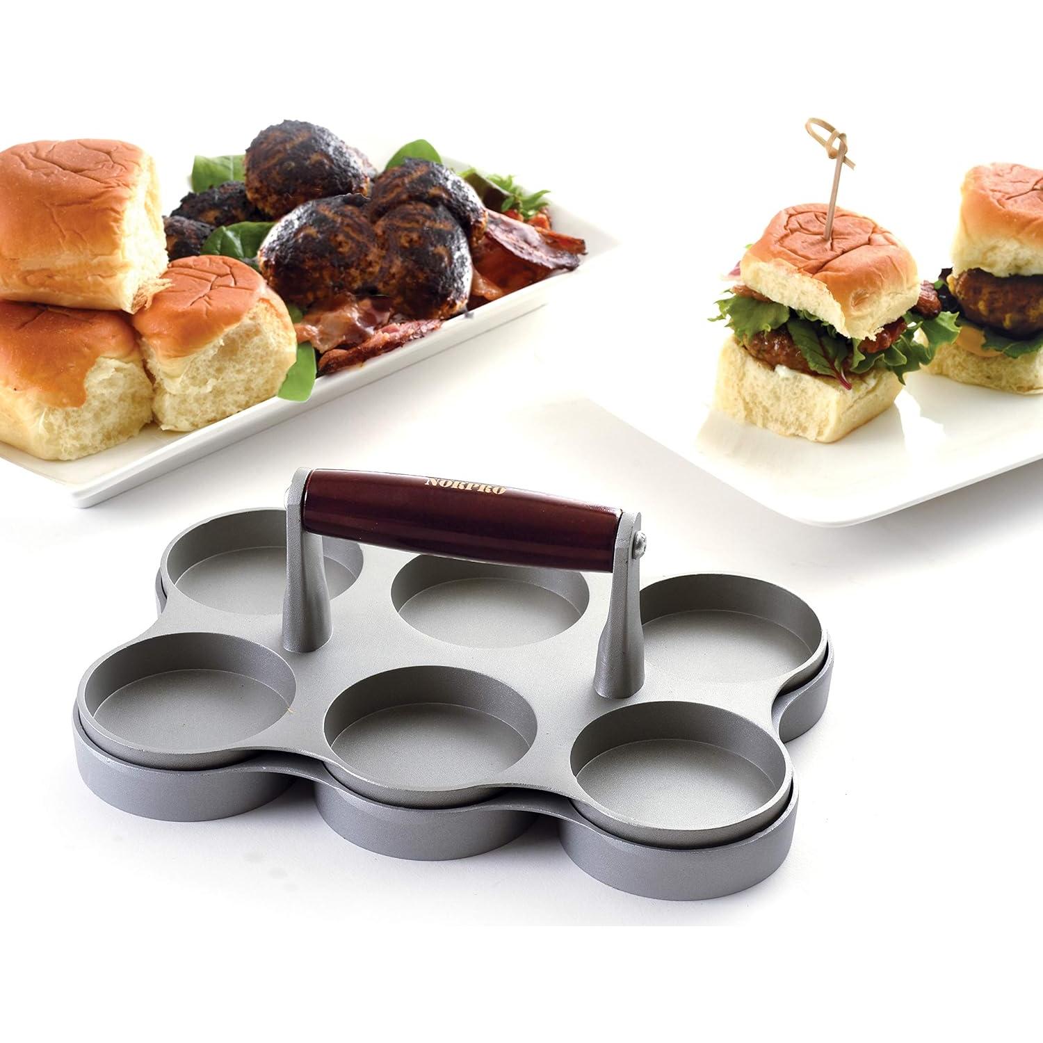 Prensa para Hamburguesas Mini Norpro 6 Piezas Aluminio