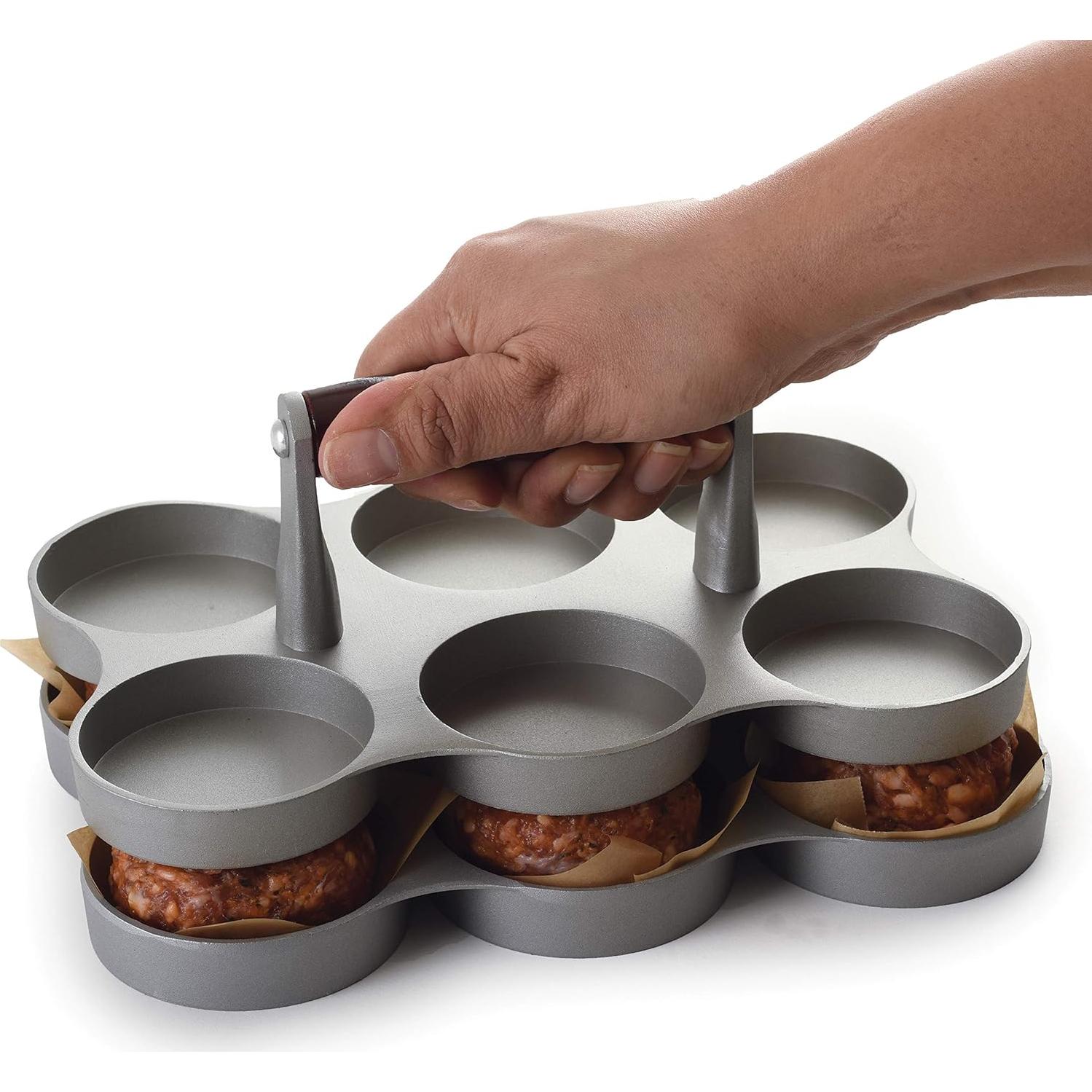 Prensa para Hamburguesas Mini Norpro 6 Piezas Aluminio