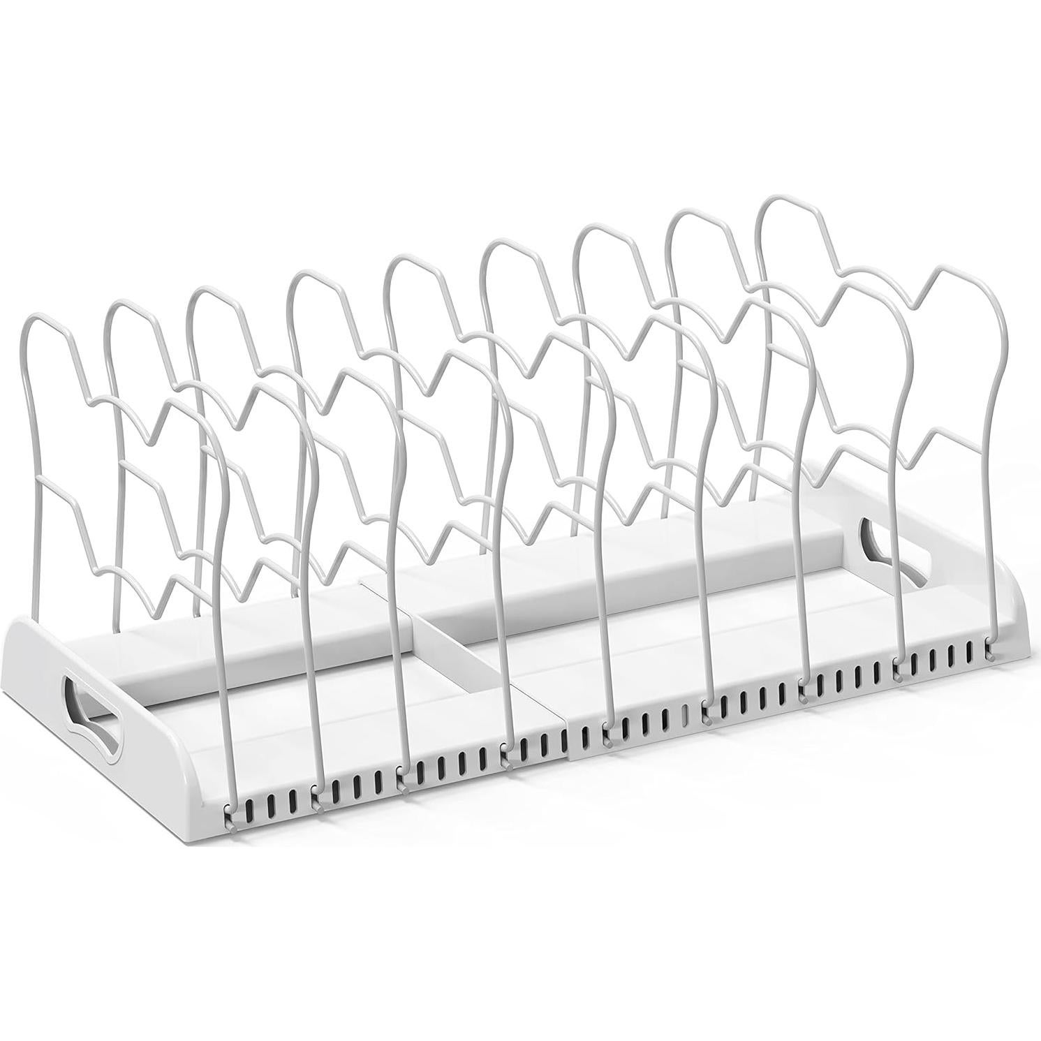 Organizador de Sartenes Ajustable Simple Houseware, 10 Compartimentos, Blanco