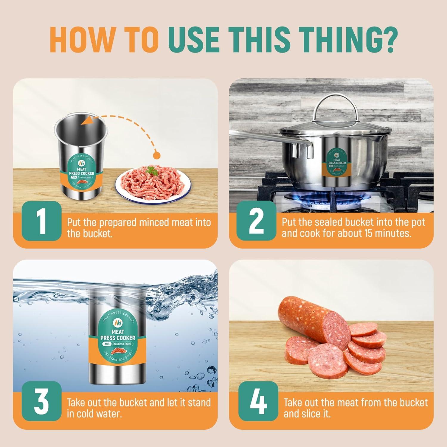 Herramienta de Prensa de Carne Newhai con Termómetro 1,13 kg