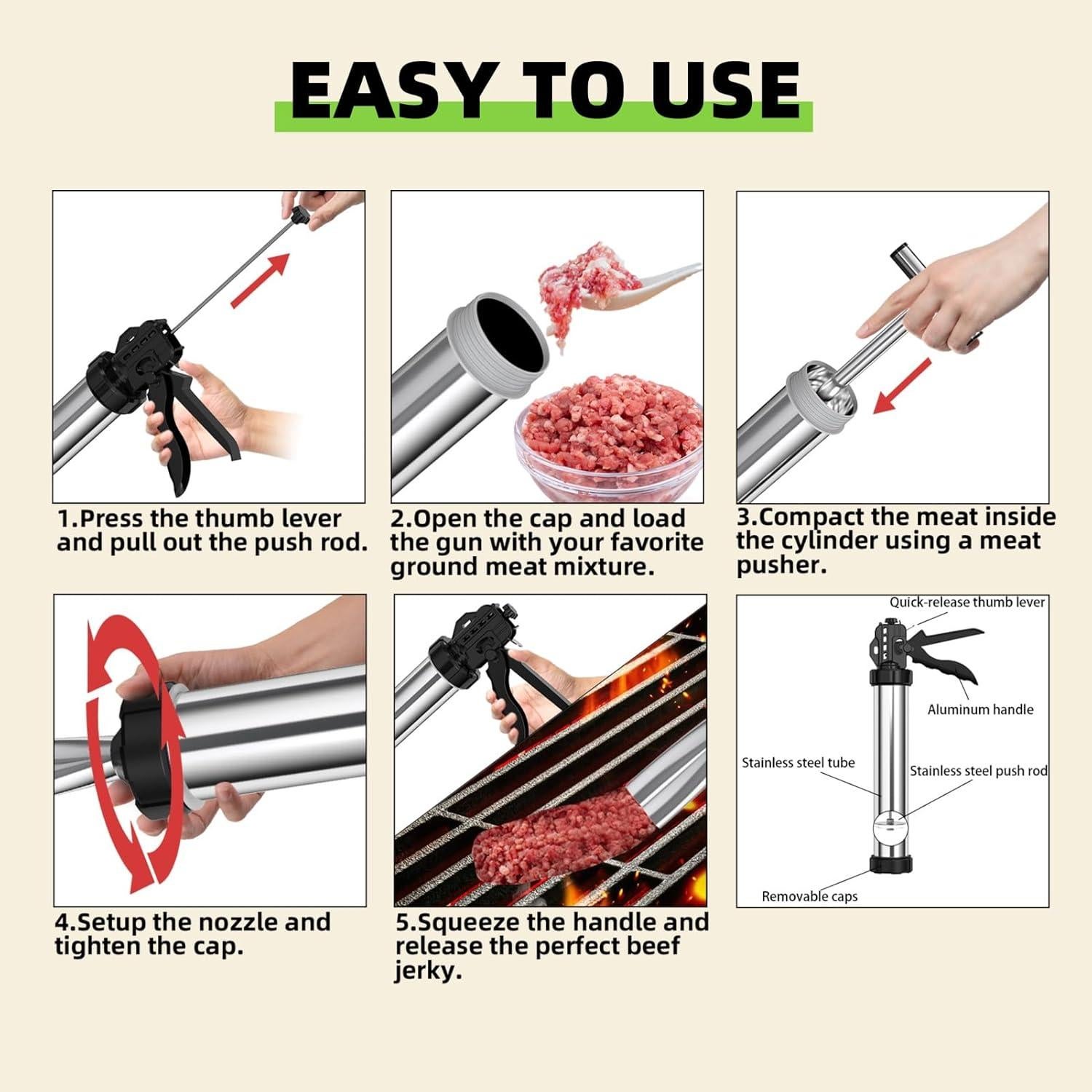 Pistola de Carne Jangker de Acero Inoxidable 1.47 kg