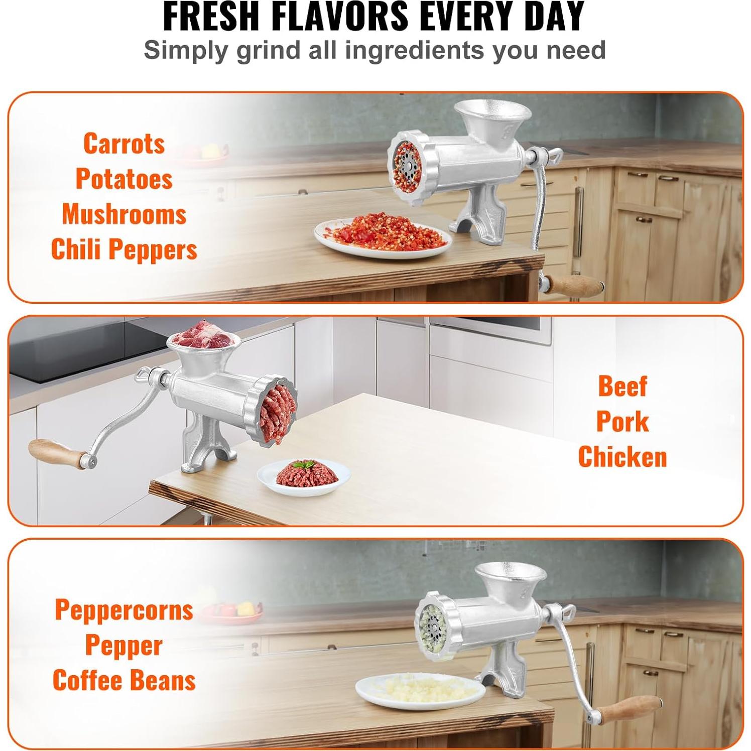 Molinillo de Carne Manual VEVOR #8 Hierro Fundido 2.54 kg