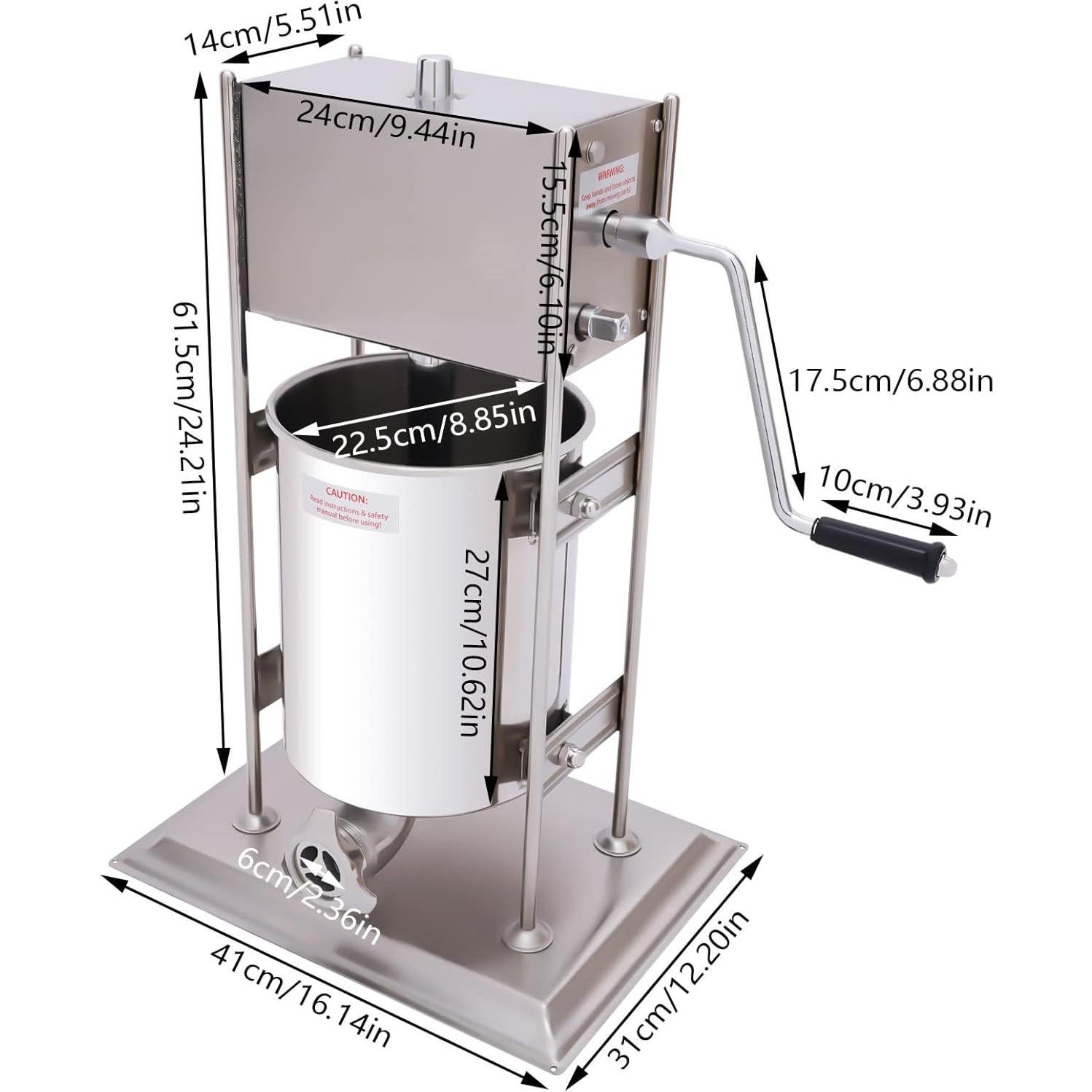 Máquina Manual de Churros y Salchichas 10L Acero Inoxidable