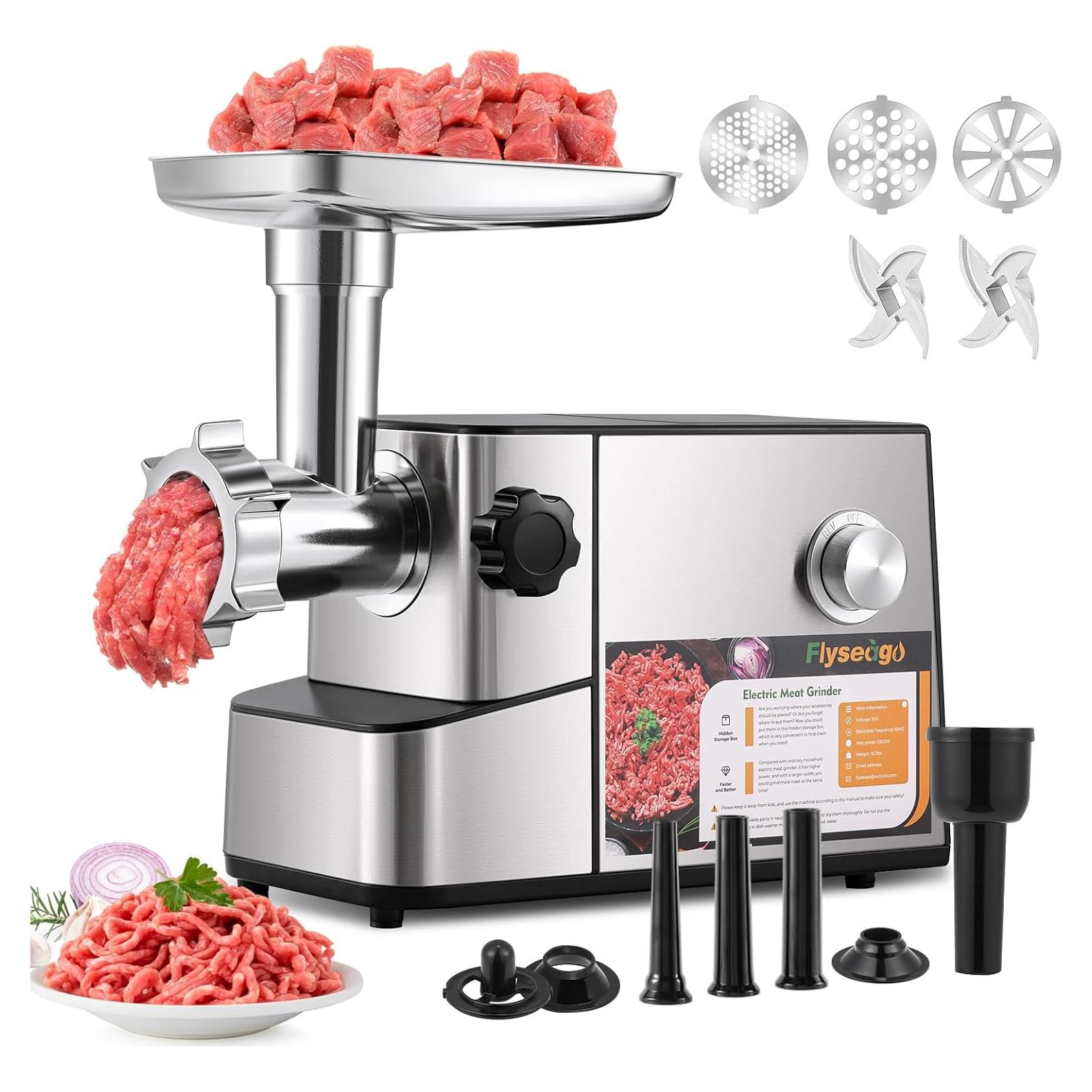 Picadora de Carne Eléctrica Flyseago 3200W 3.6kg/min Comercial