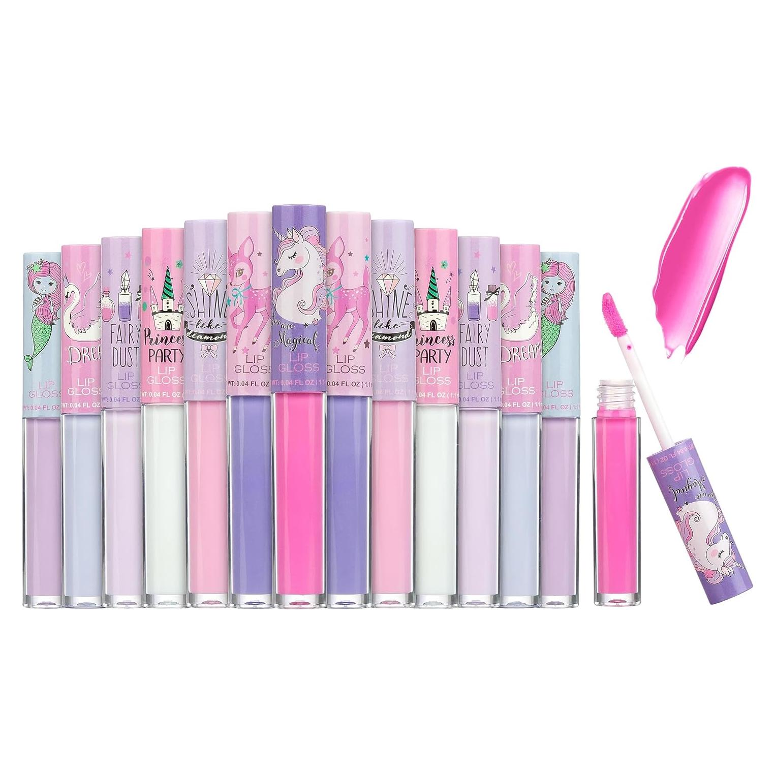 Conjunto de Brillo Labial No Tóxico 14 Piezas Unicornio