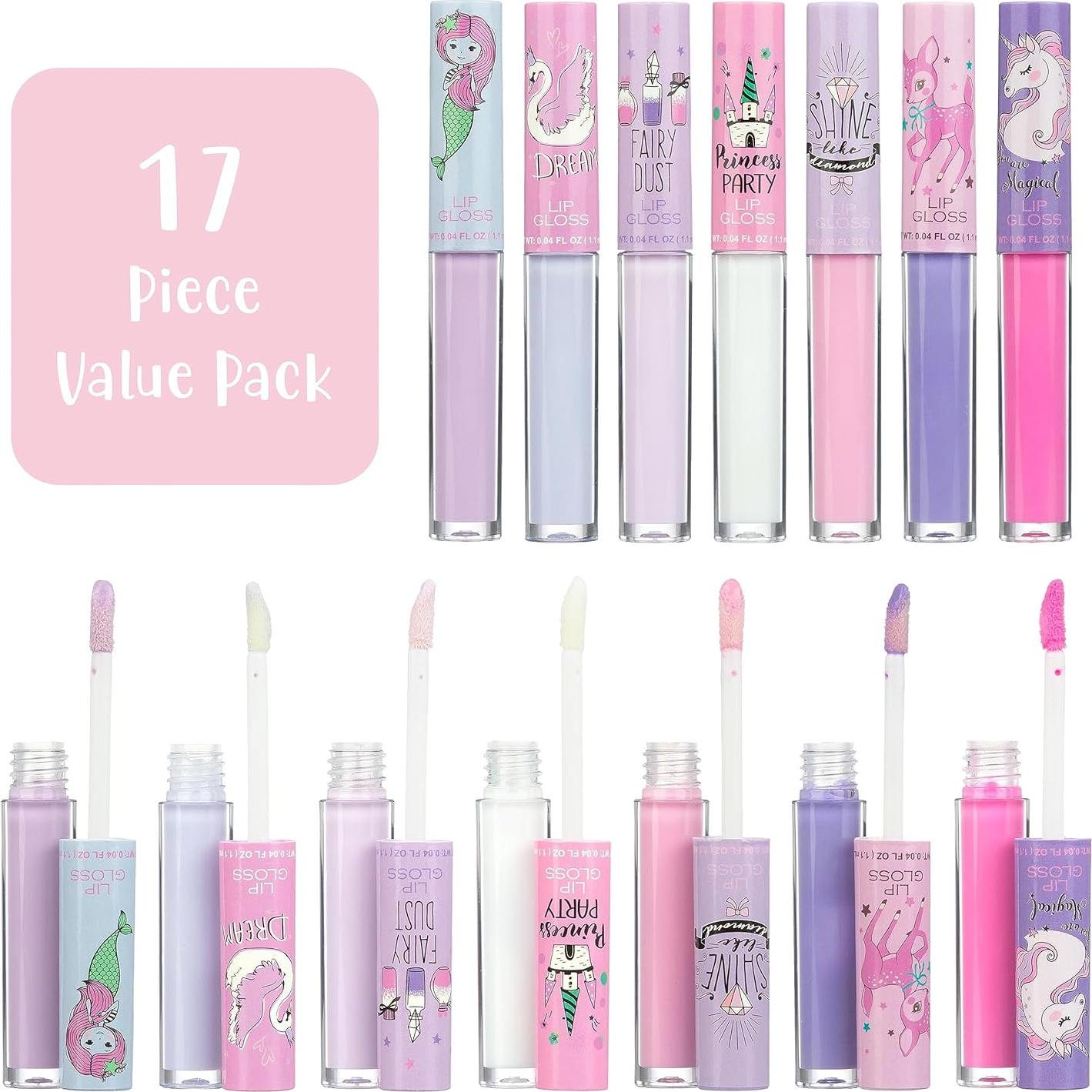 Conjunto de Brillo Labial No Tóxico 14 Piezas Unicornio