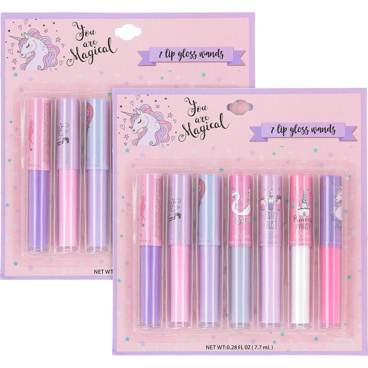 Conjunto de Brillo Labial No Tóxico 14 Piezas Unicornio