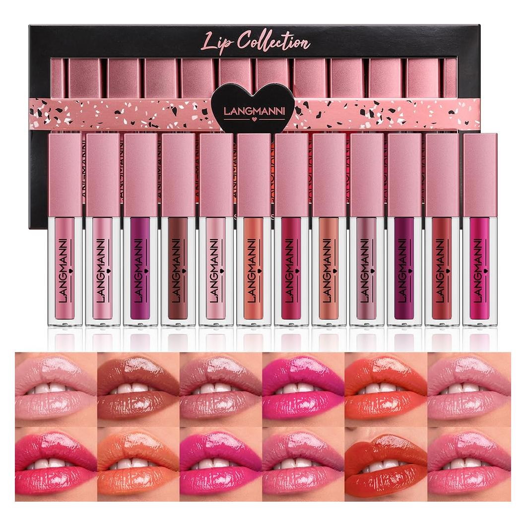 Set de 12 Pintalabios Líquido Dulele Hidratante y Brillante