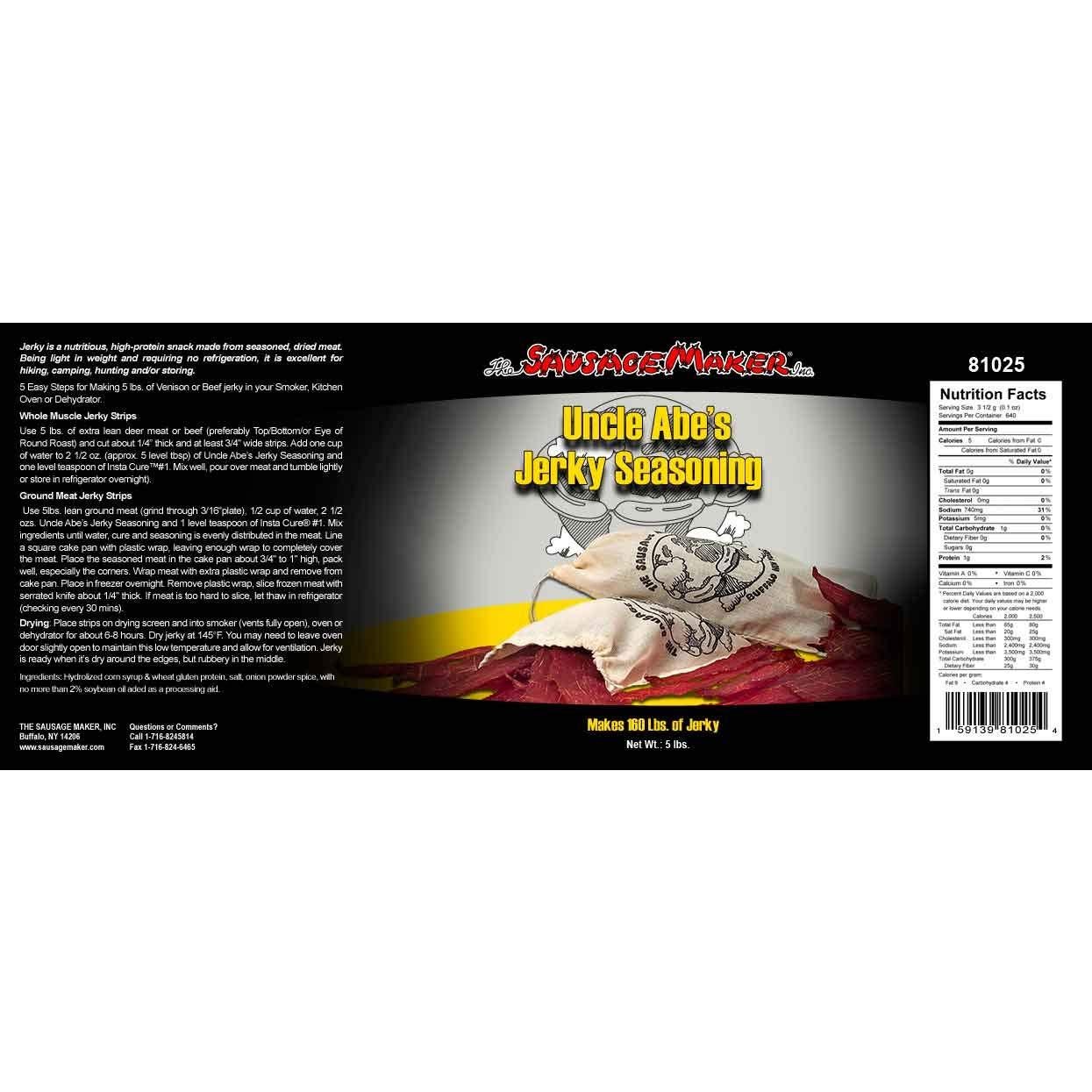Kit de Sazonador de Jerky Tío Abe 2.27 kg con InstaCure #1