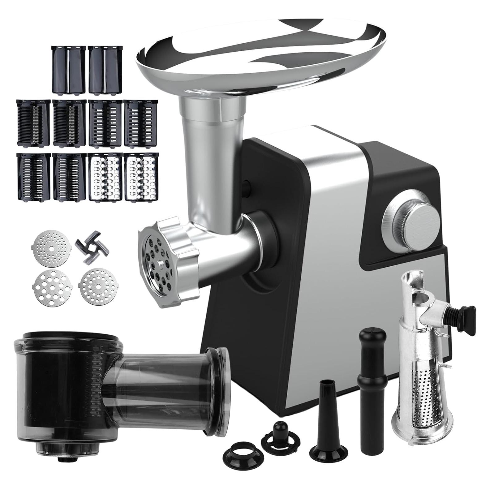 Meat Grinder Electric, 9 in1 Meat Grinder for Home Use, 800W Stainless Steel Meat Grinder Electric, Heavy Duty Meat Mincer Machine Sausage Maker, for Home Kitchen Use