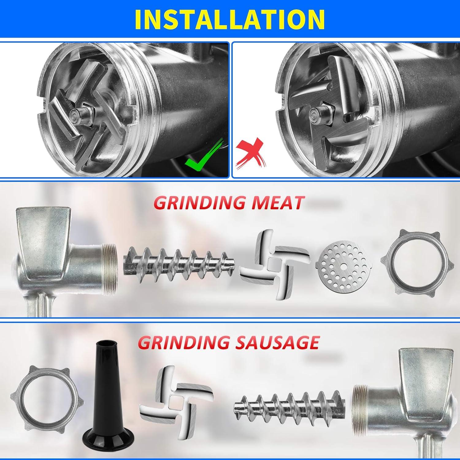 Meat Grinder Electric, 9 in1 Meat Grinder for Home Use, 800W Stainless Steel Meat Grinder Electric, Heavy Duty Meat Mincer Machine Sausage Maker, for Home Kitchen Use