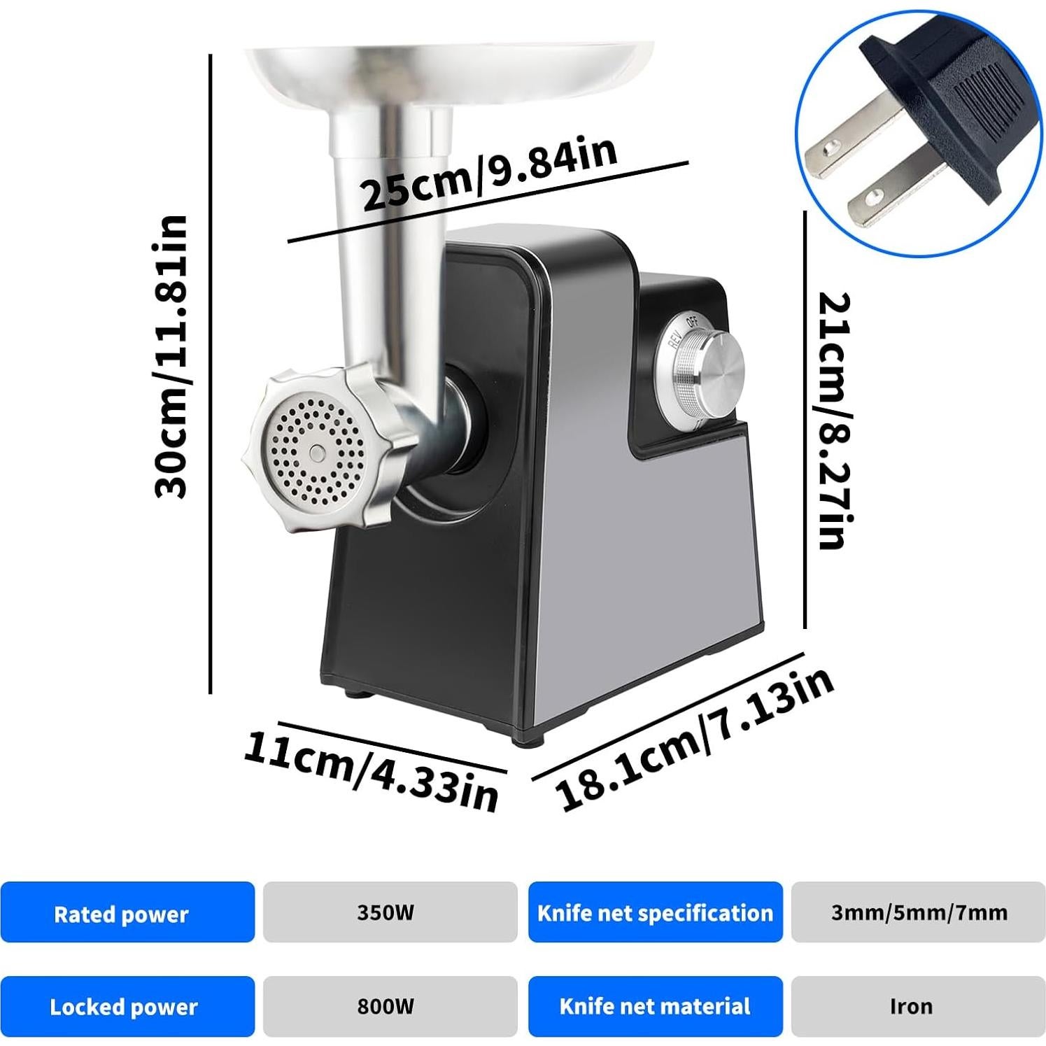 Meat Grinder Electric, 9 in1 Meat Grinder for Home Use, 800W Stainless Steel Meat Grinder Electric, Heavy Duty Meat Mincer Machine Sausage Maker, for Home Kitchen Use